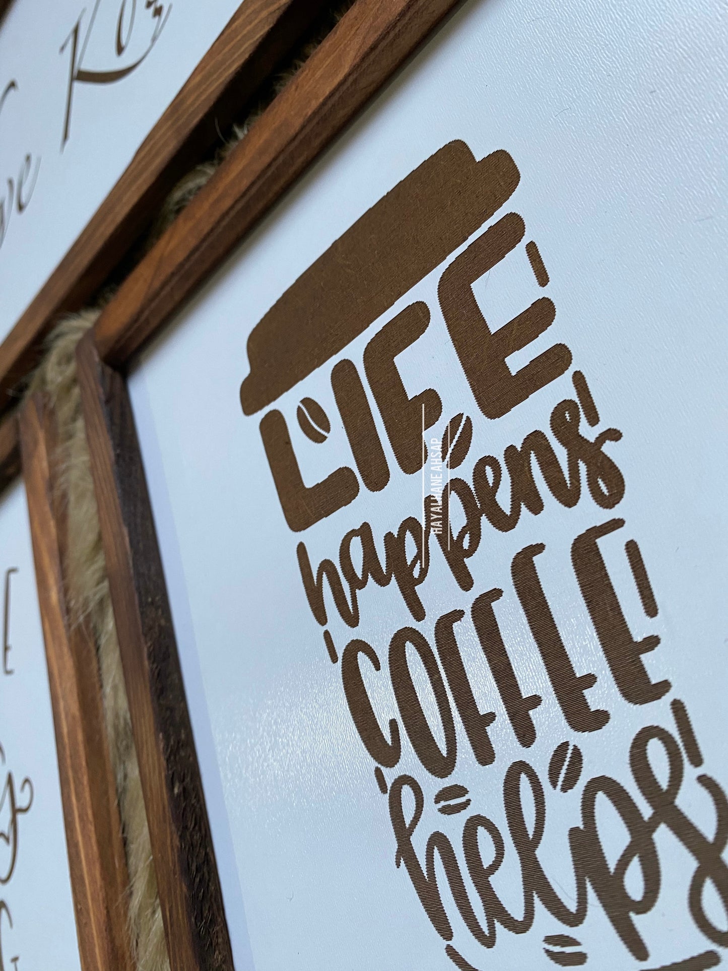 Kahve Köşesi Ahşap Tablo Seti / Kahve Köşesi Mutfak Tablo