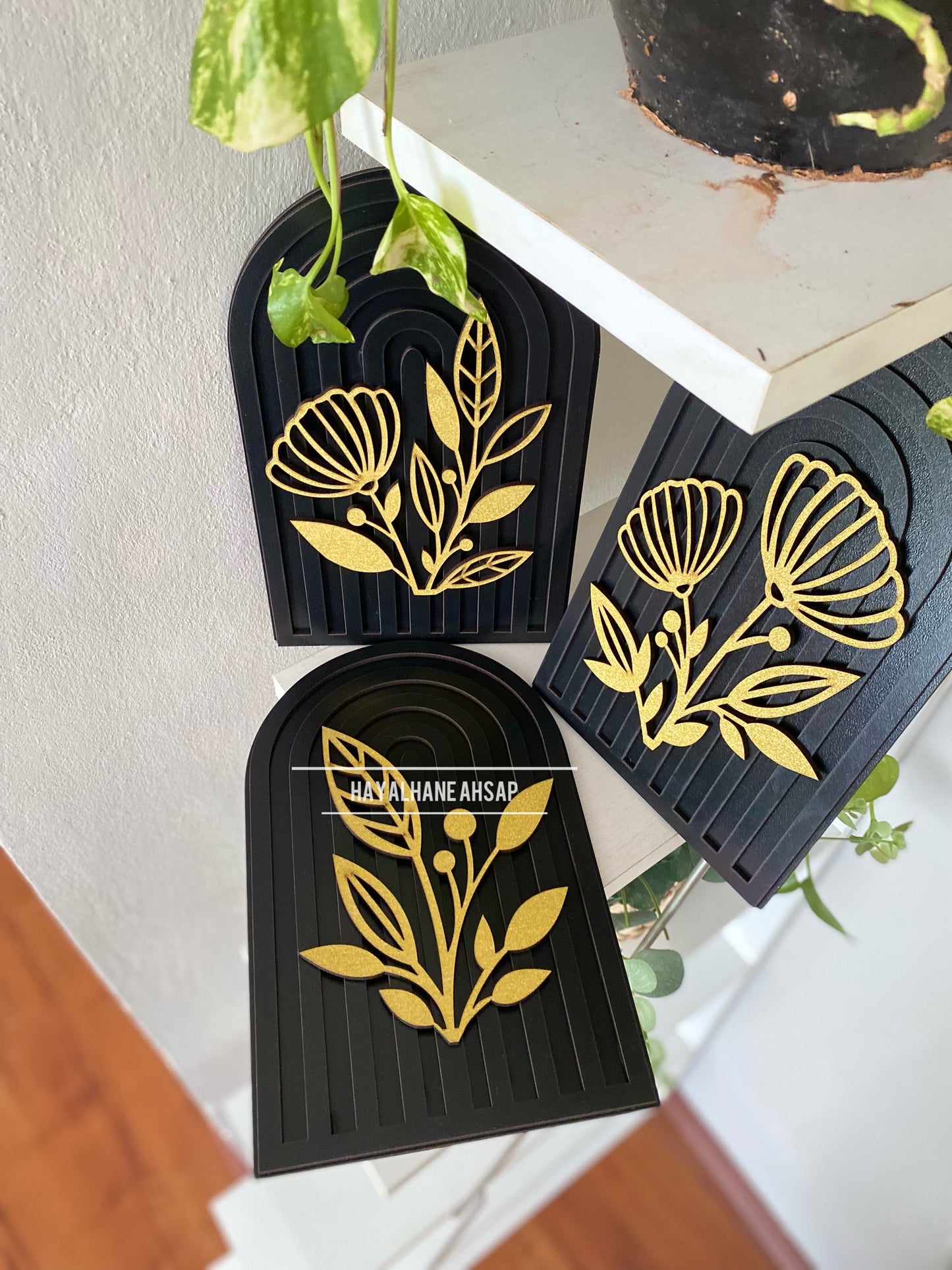 Flower Dekor Set / Gökkuşağı Ahşap Obje