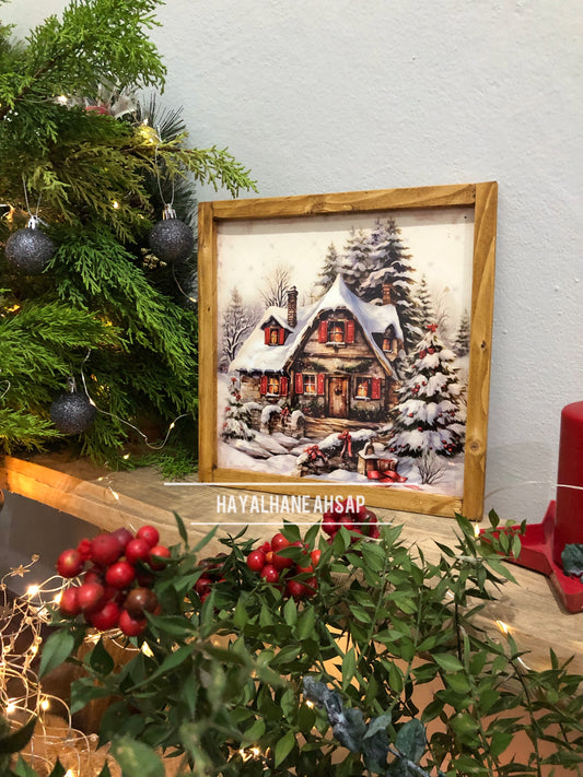 Kış Evi Temalı Tablo