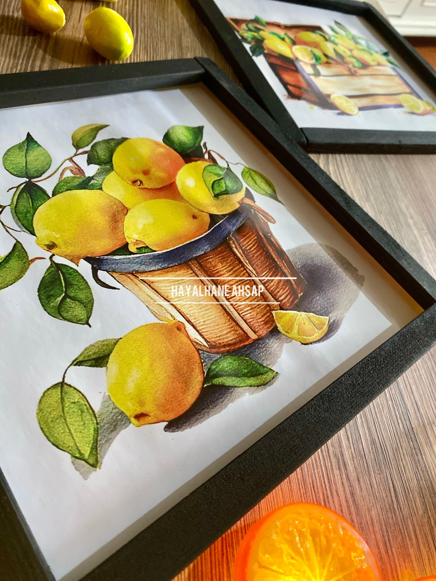 Limon ve Narenciye Temalı Ahşap Tablo 2’li