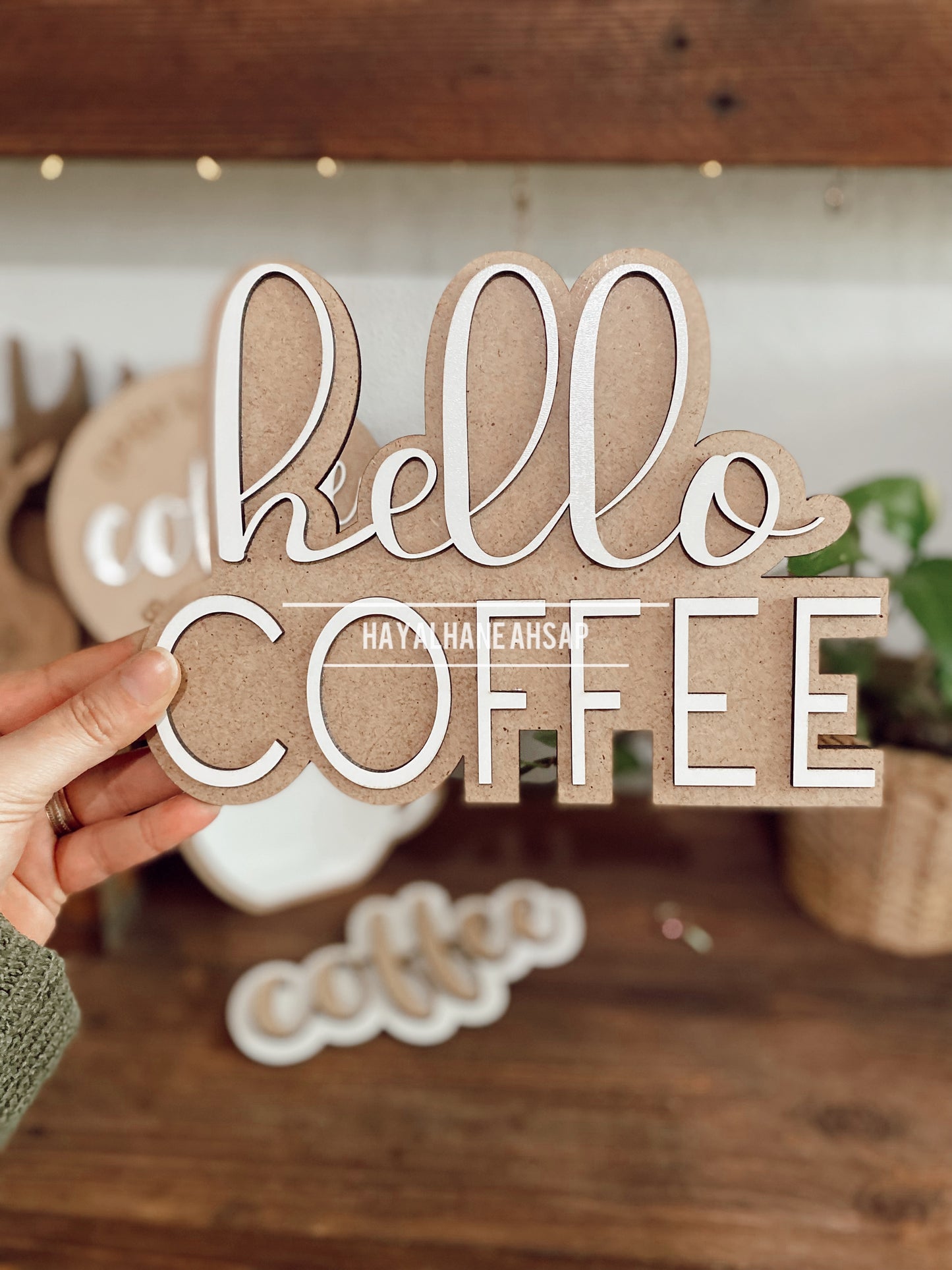 Kahve Köşesi Dekor Seti / Kahve Temalı Ahşap Dekor Seti / Coffee Sign