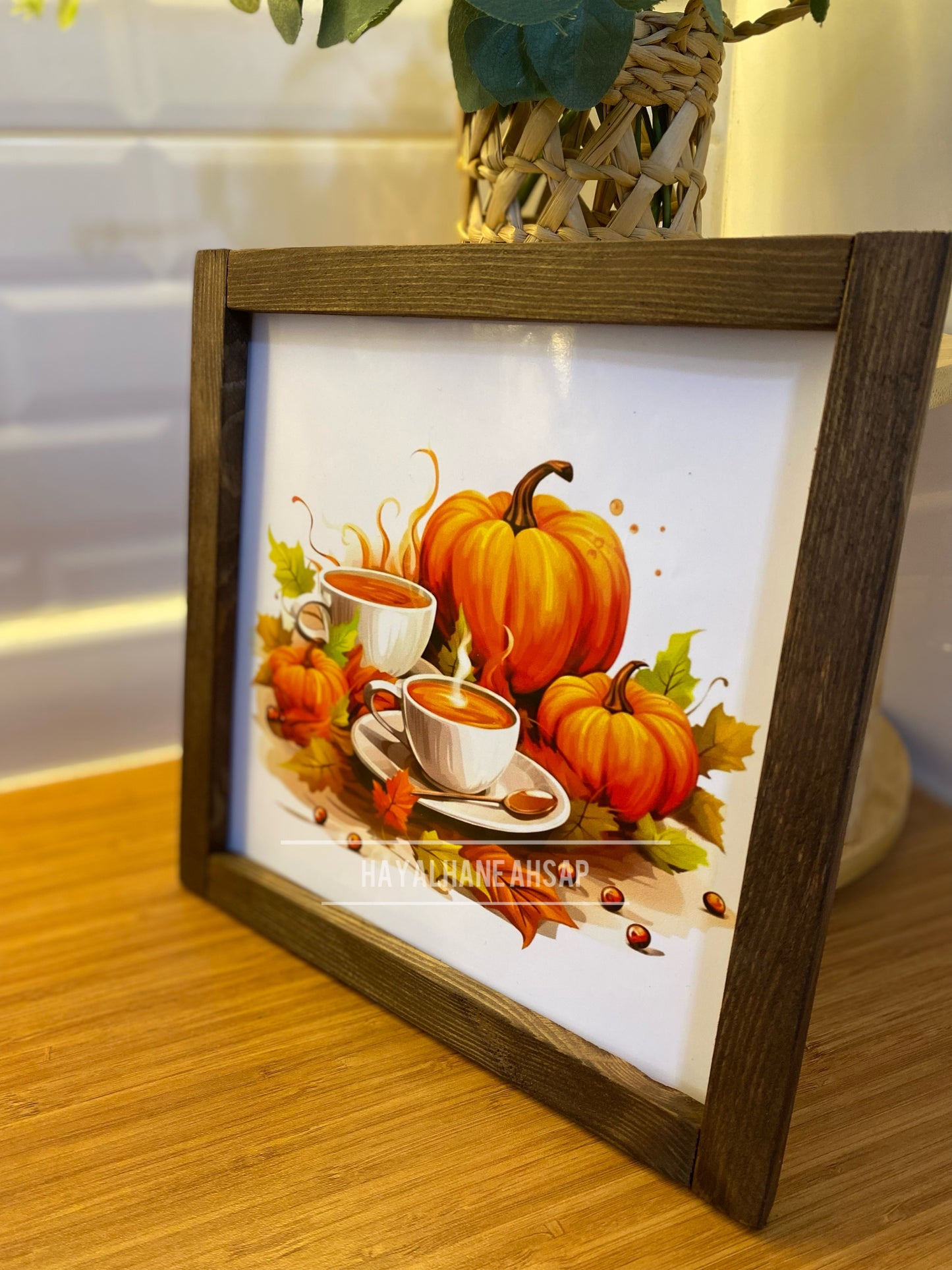 Kahve Köşesi Sonbahar Balkabağı Tablo