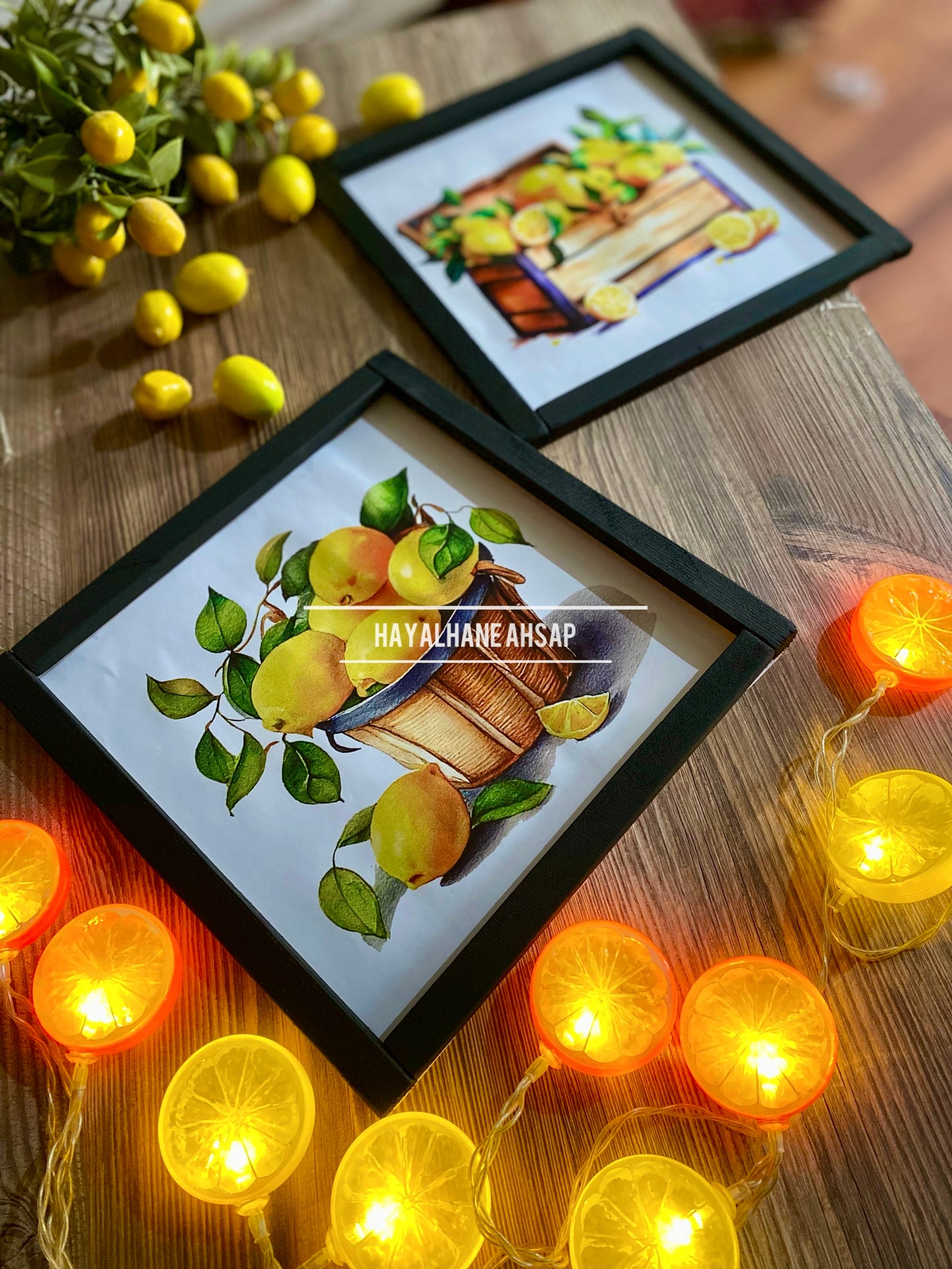 Limon ve Narenciye Temalı Ahşap Tablo 2’li