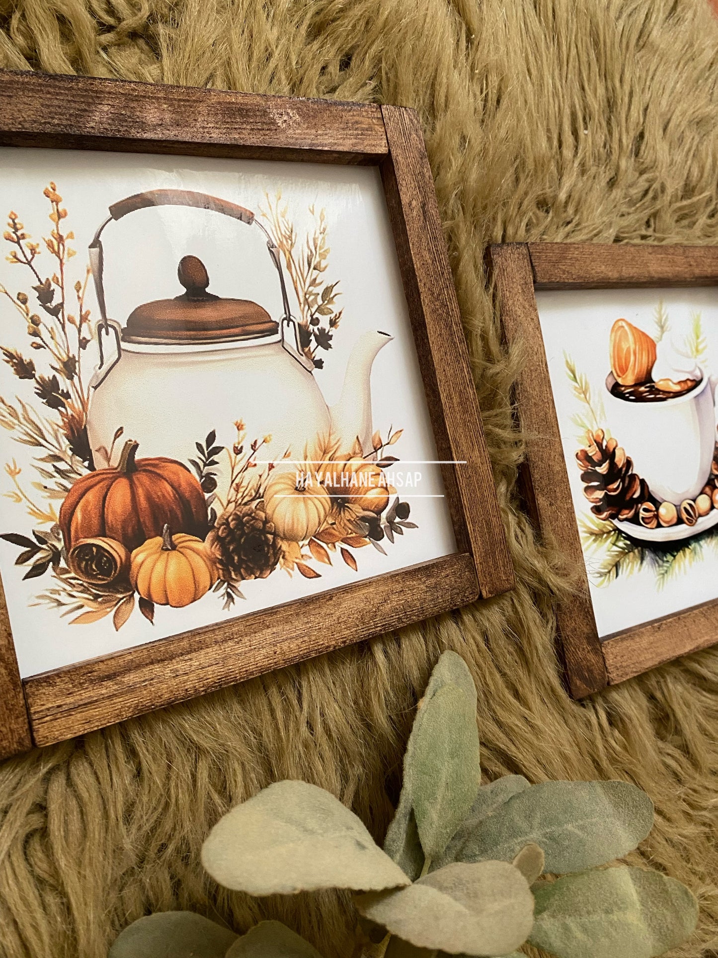 Sonbahar Temalı Tablo Seti / Kahve Köşesi Tablo Seti