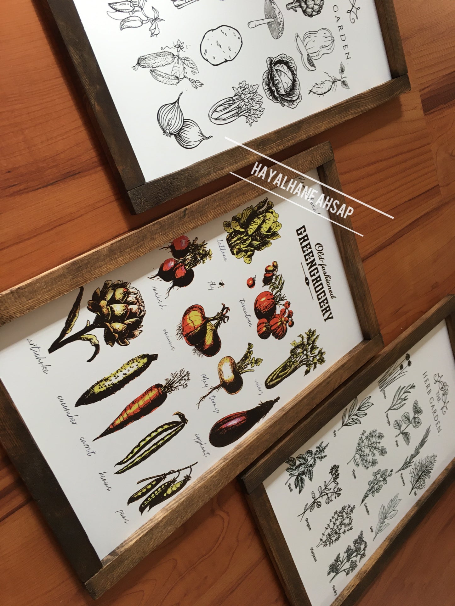 Vintage Botanik Mutfak Tablo Seti