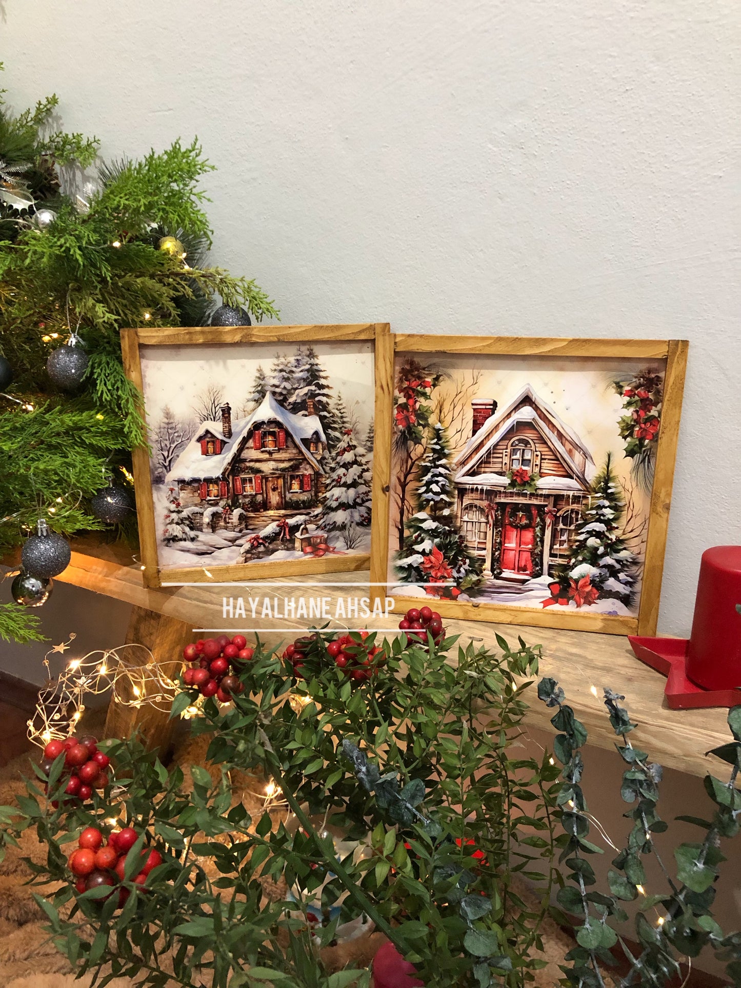 Kış Evi Temalı Tablo Seti