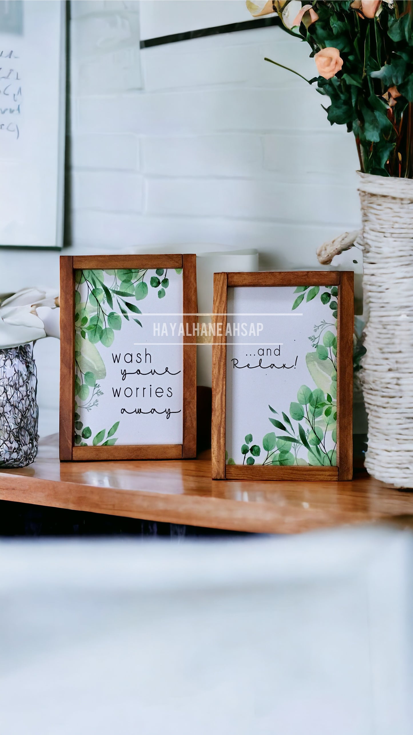 Banyo Dekor / Banyo Tablo Seti / Dekoratif Banyo Tablo Seti