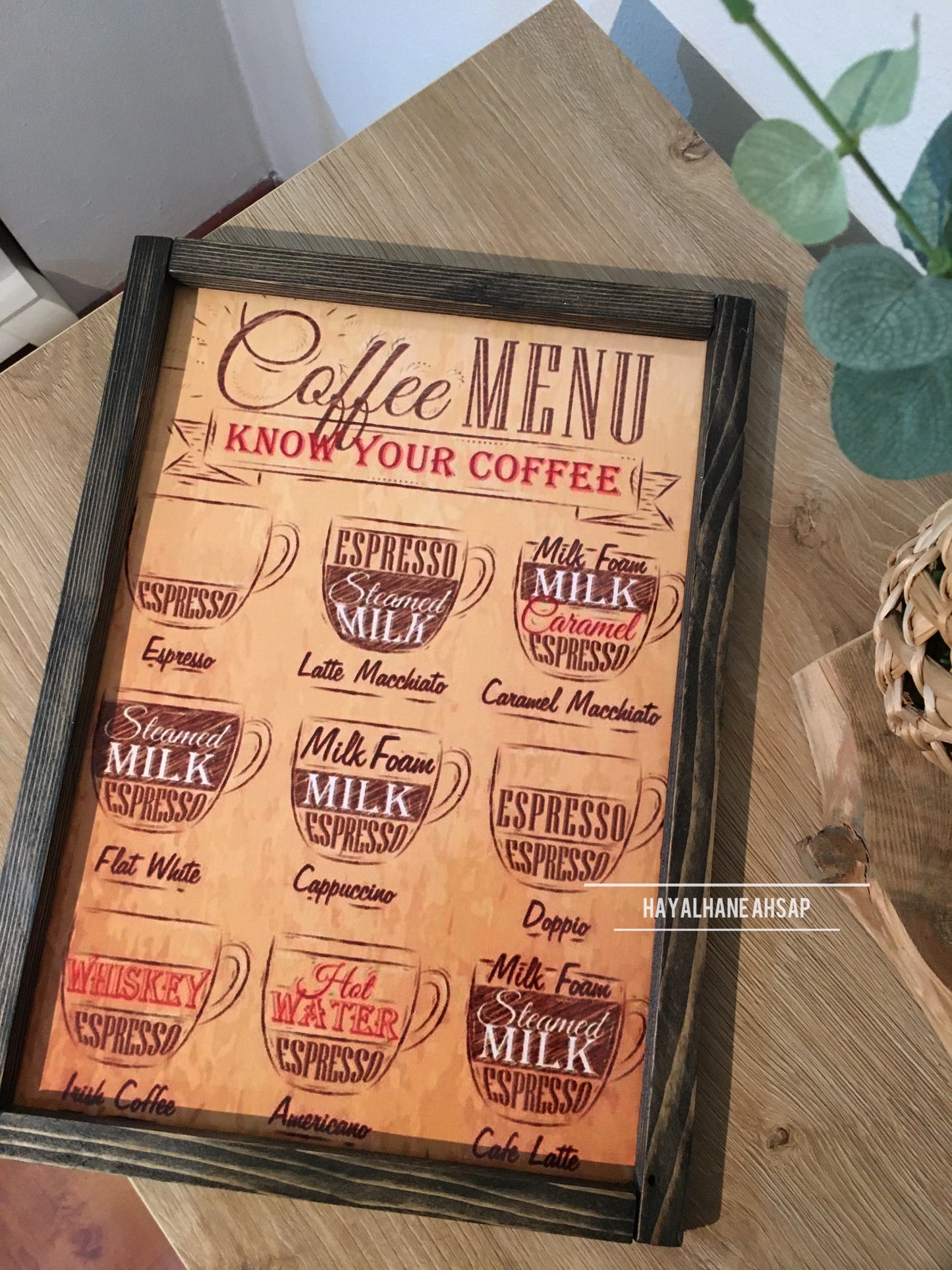 Kahve Köşesi Tablo / Kahve Temalı Tablo / Coffee Menü Tablo