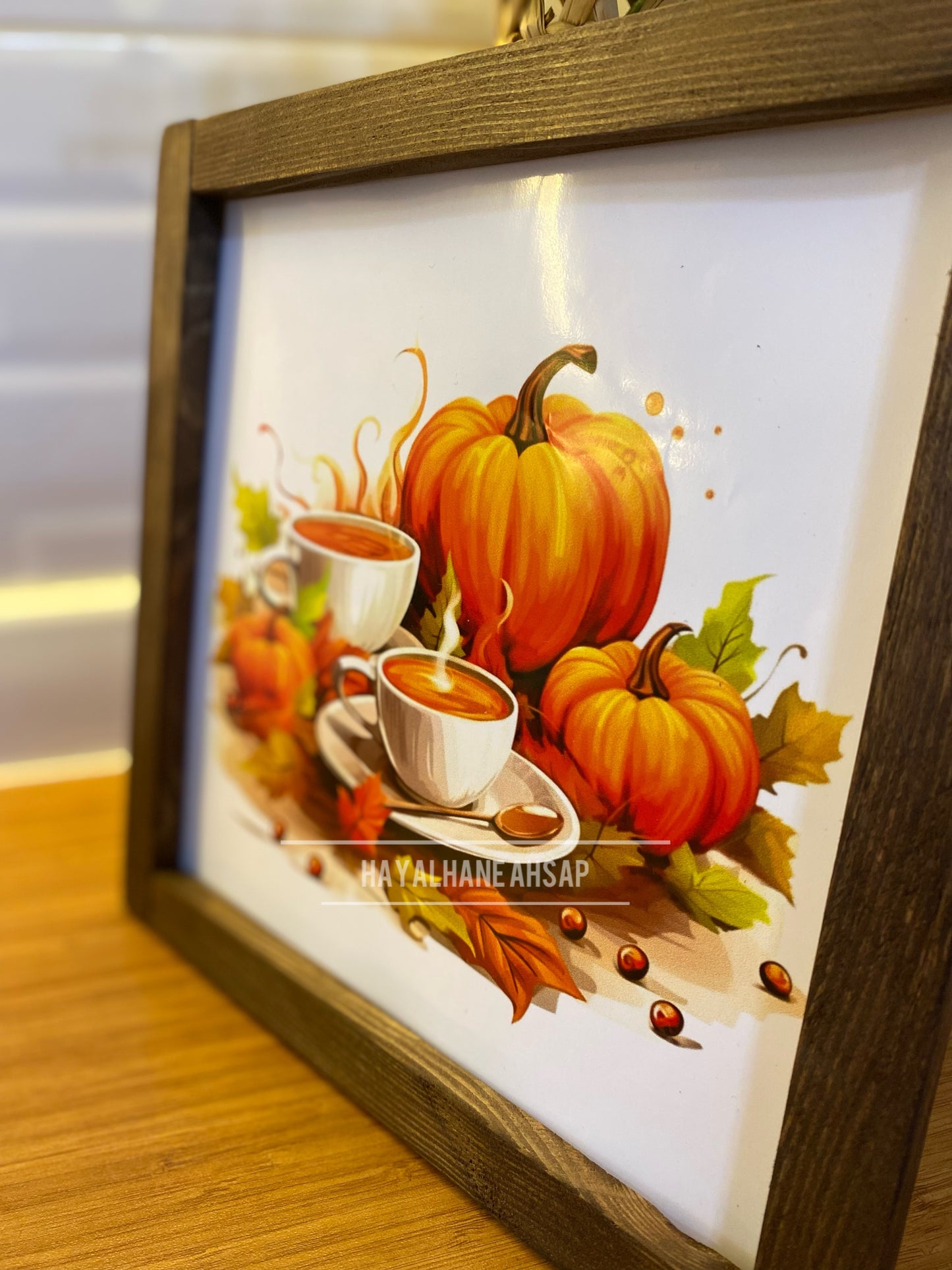 Kahve Köşesi Sonbahar Balkabağı Tablo
