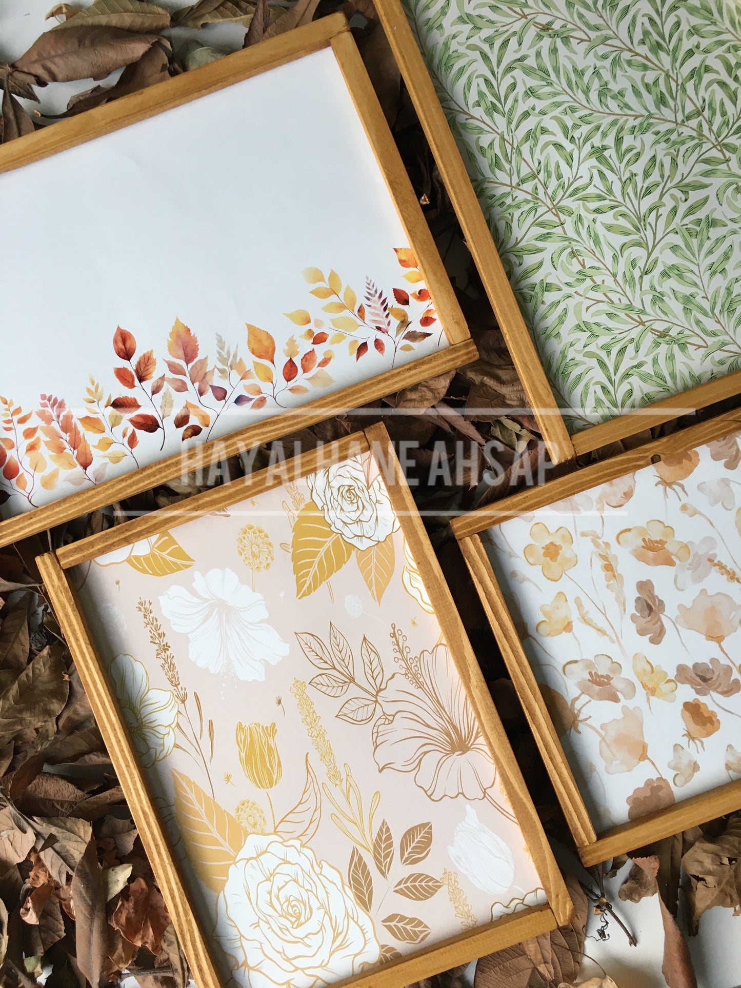 Ahşap Dekoratif Sonbahar Tablo Seti