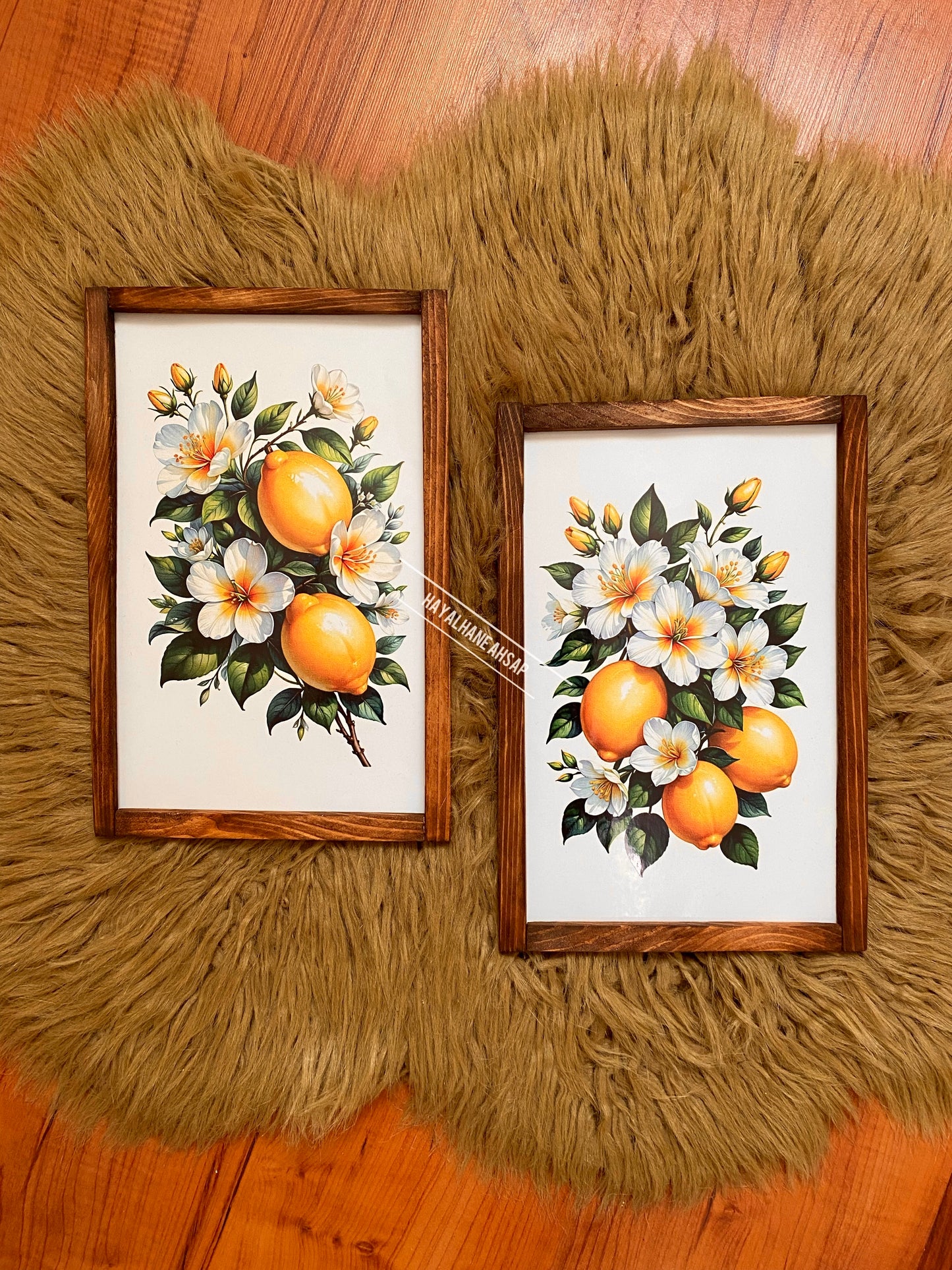 Limon Temalı Ahşap Mutfak Tablo 2’li