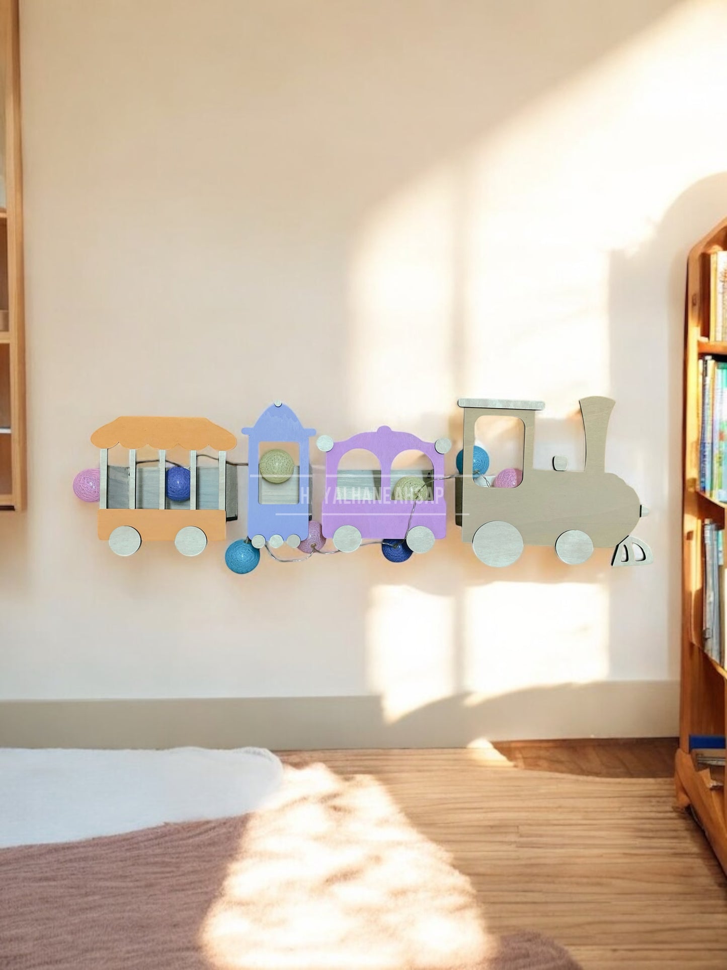 Tren Kitaplık / Ahşap Tren Kitaplık Raf