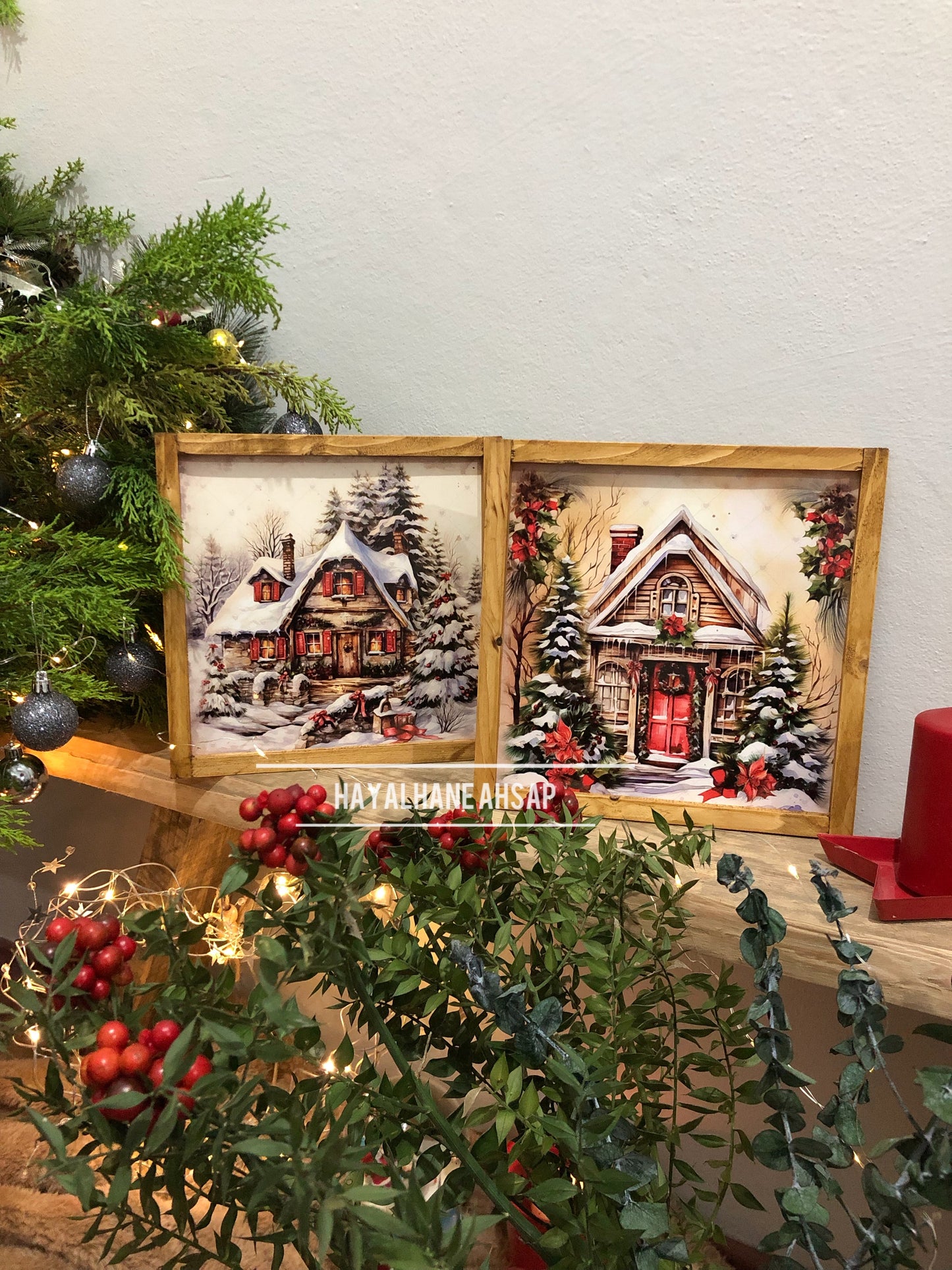 Kış Evi Temalı Tablo Seti