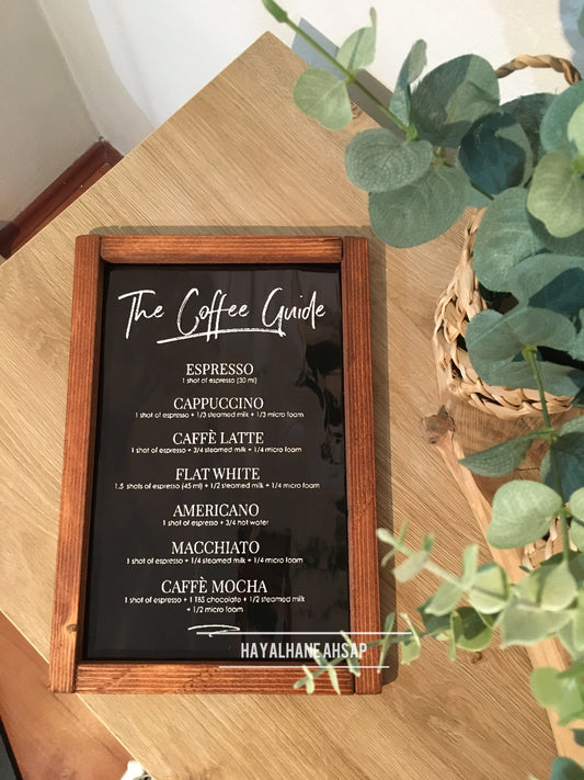 Kahve Temalı Tablo / Kahve Köşesi Tablo / The Coffee Guide Tablo