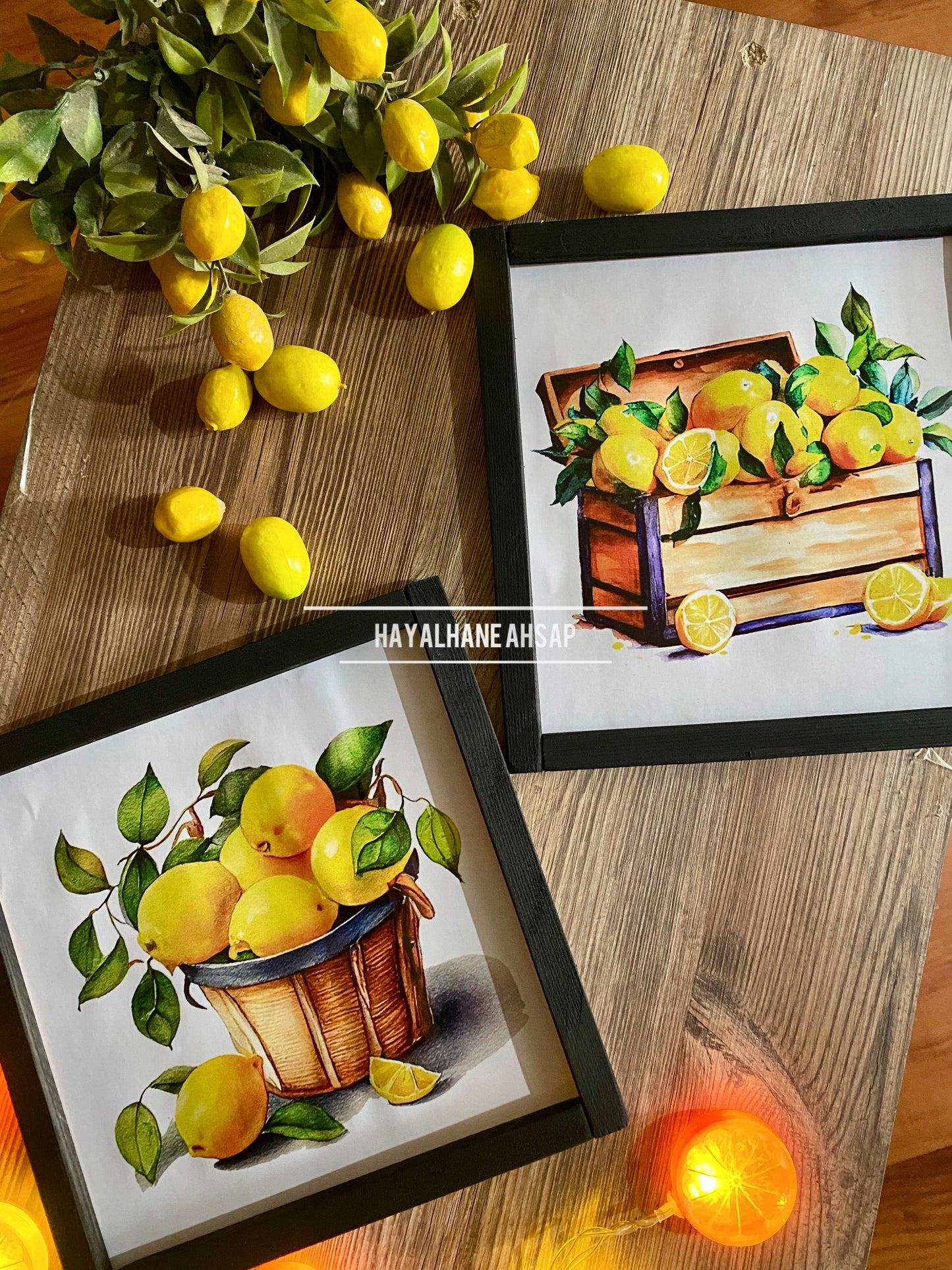 Limon ve Narenciye Temalı Ahşap Tablo 2’li