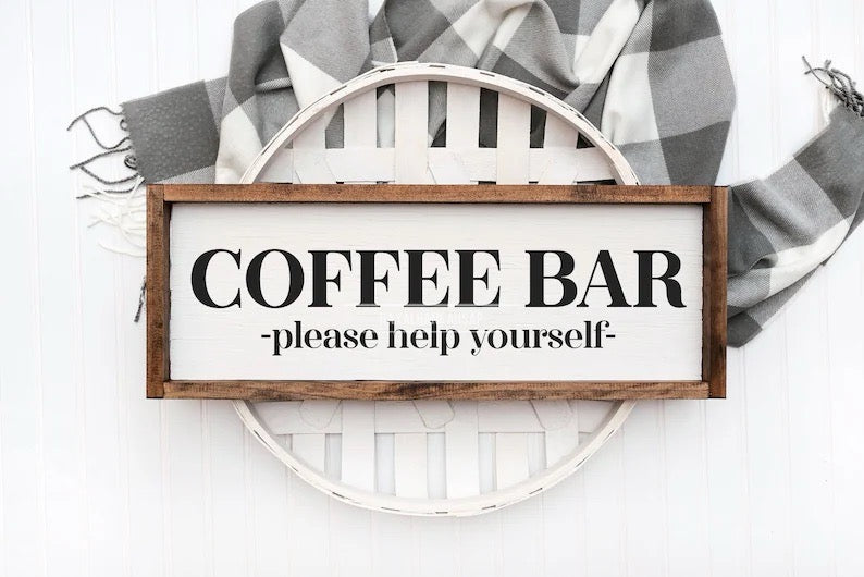 Coffee Bar Kahve Köşesi Ahşap Tablo