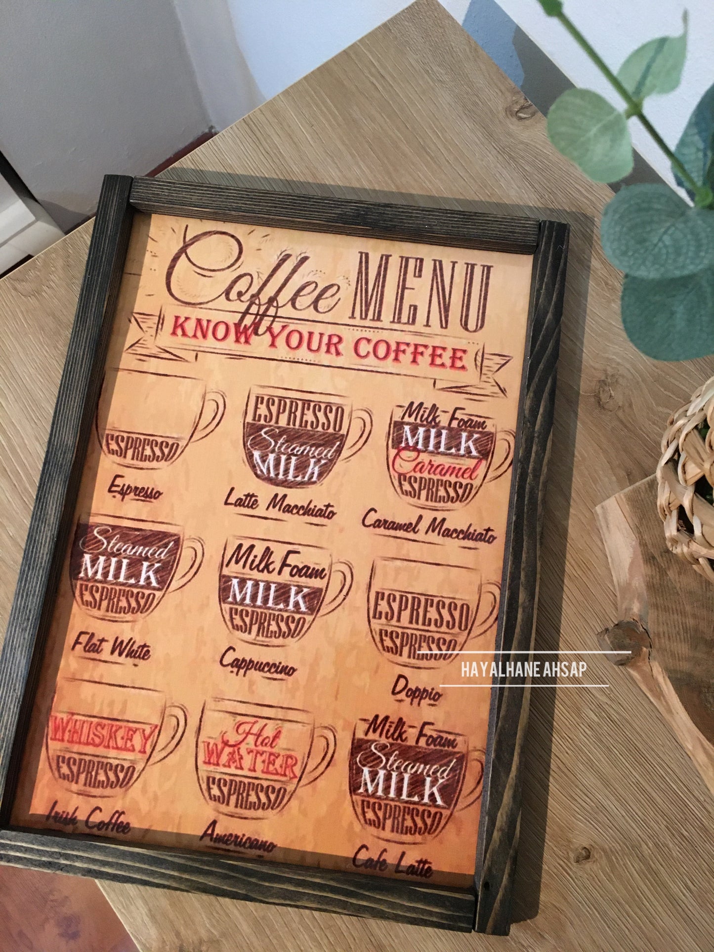 Kahve Köşesi Tablo / Kahve Temalı Tablo / Coffee Menü Tablo