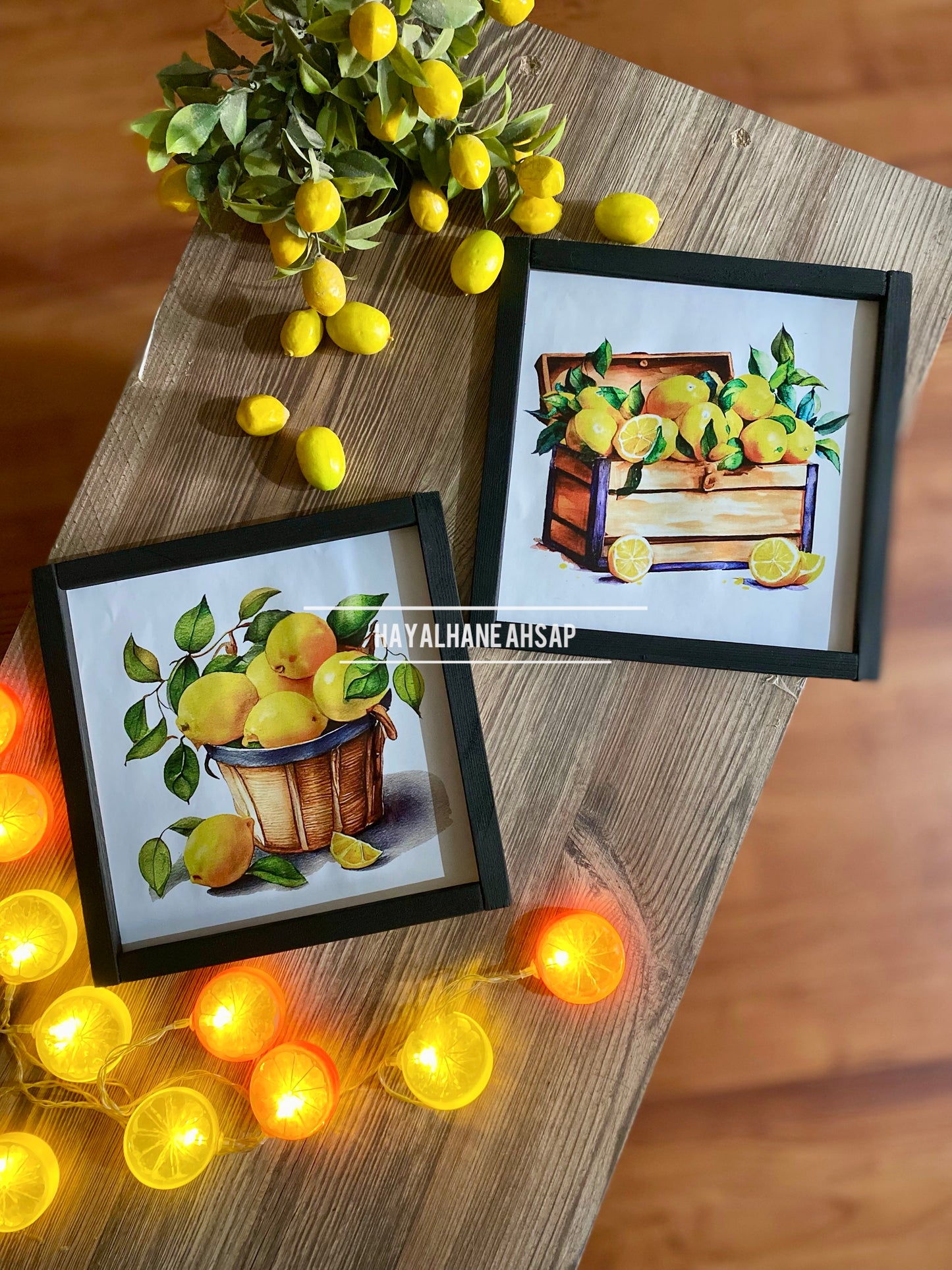 Limon ve Narenciye Temalı Ahşap Tablo 2’li