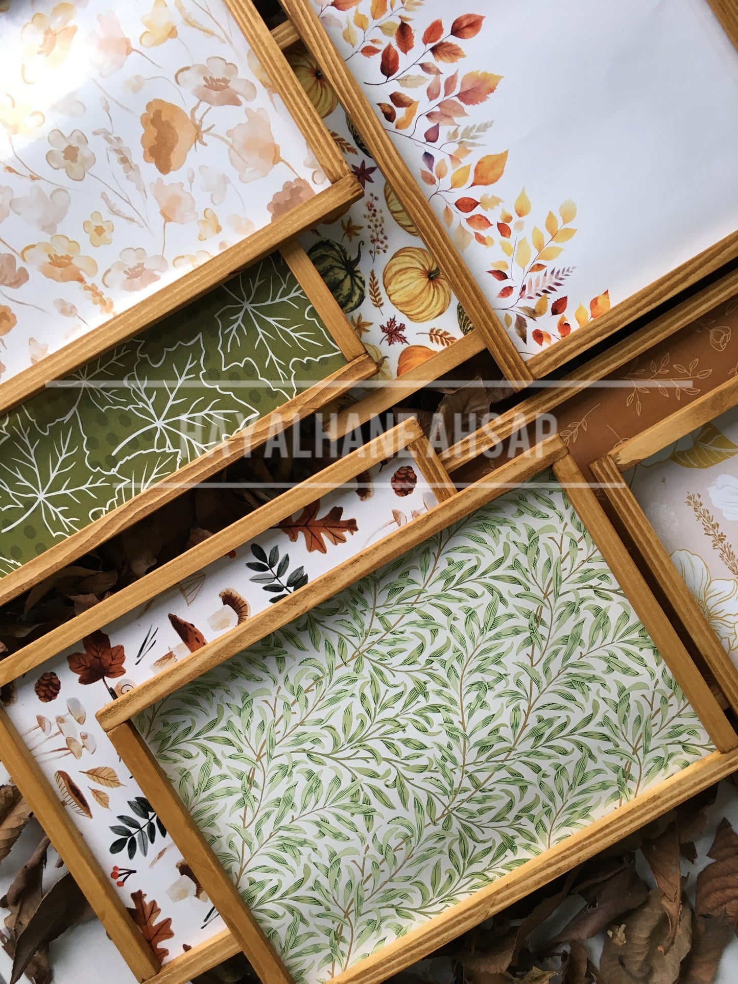 Ahşap Dekoratif Sonbahar Tablo Seti