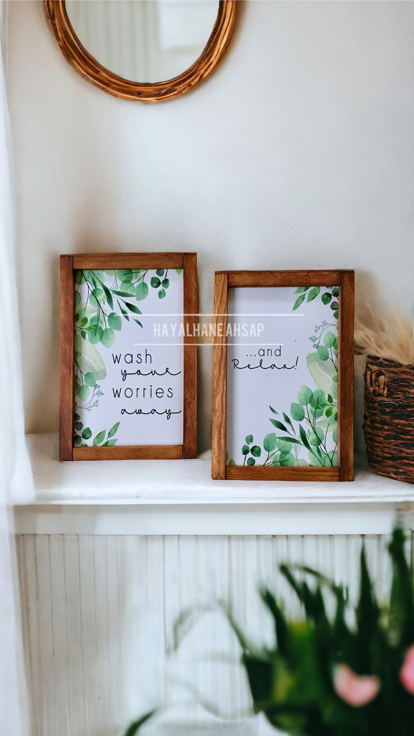 Banyo Dekor / Banyo Tablo Seti / Dekoratif Banyo Tablo Seti