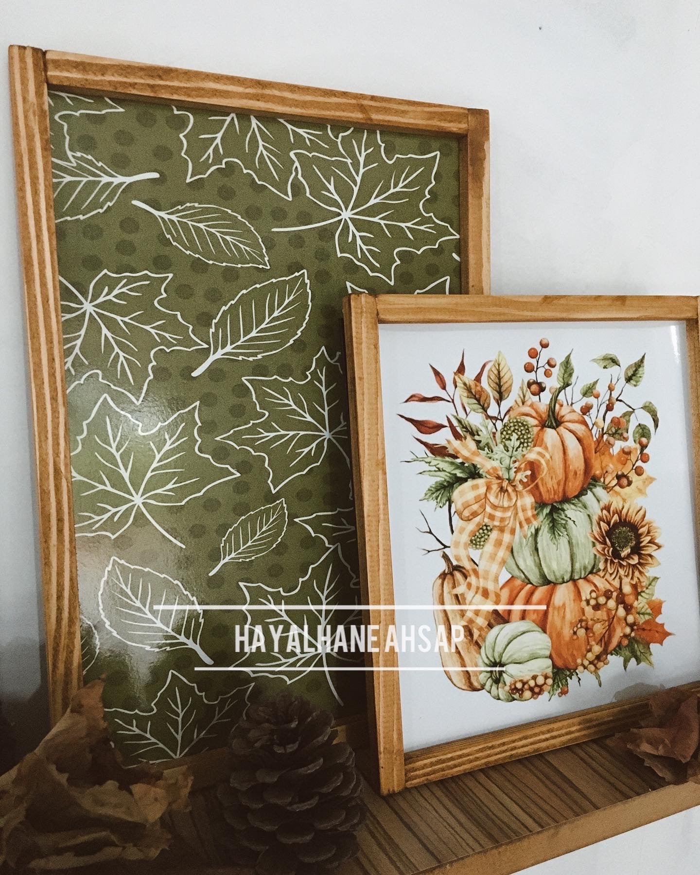 Ahşap Dekoratif Sonbahar Tablo Seti