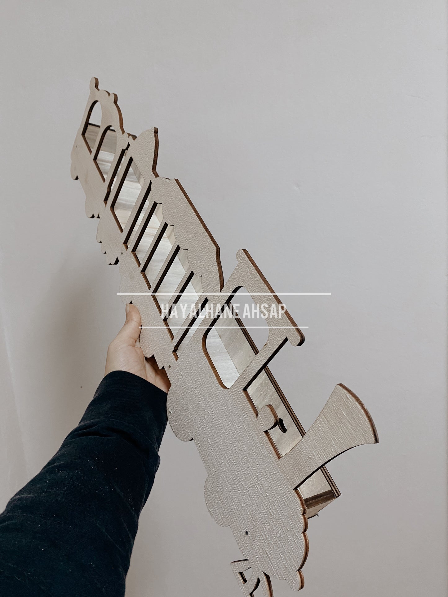 Tren Kitaplık / Ahşap Tren Kitaplık Raf / 1 Adet