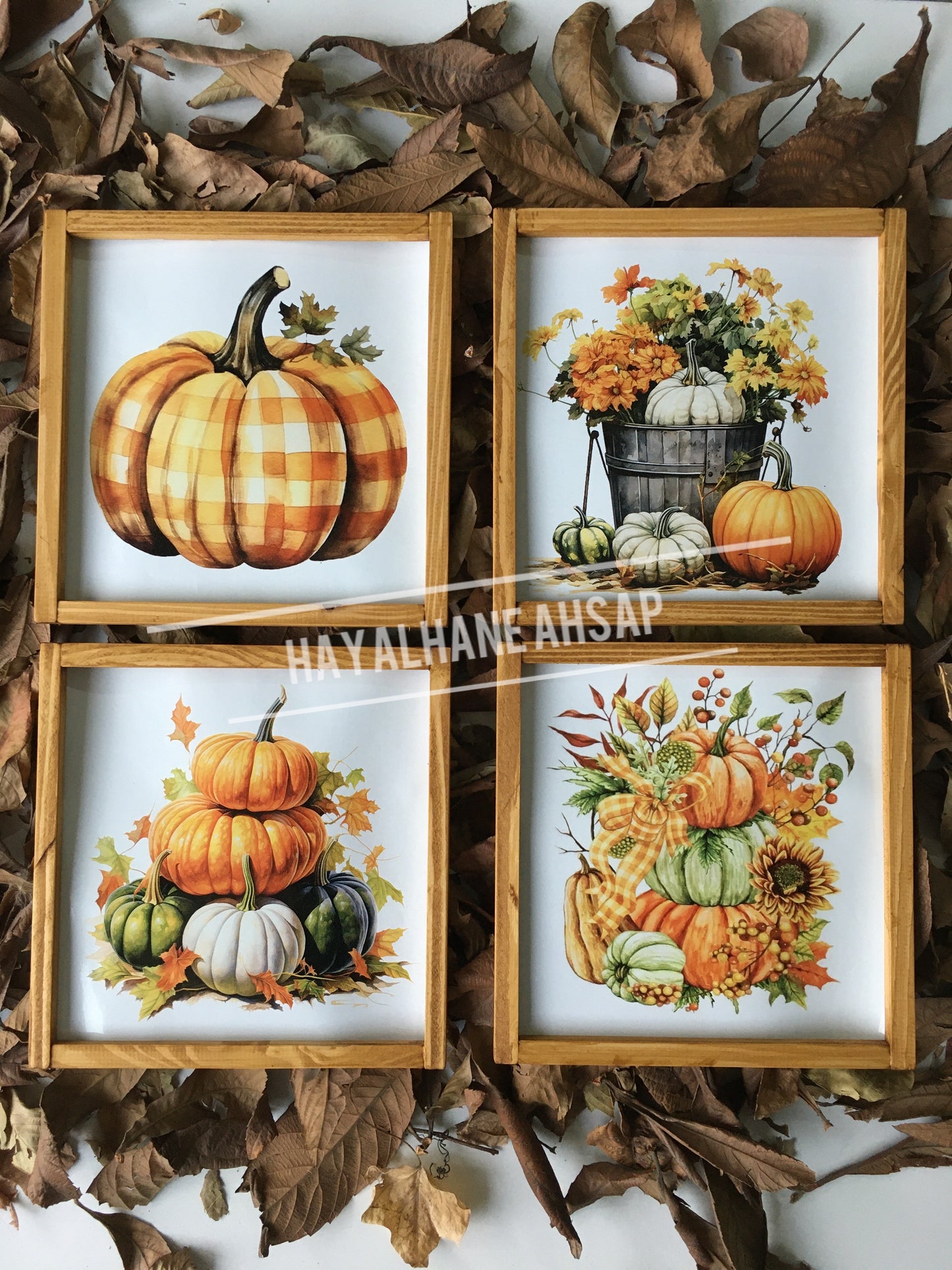 Ahşap Sonbahar Tablo Seti
