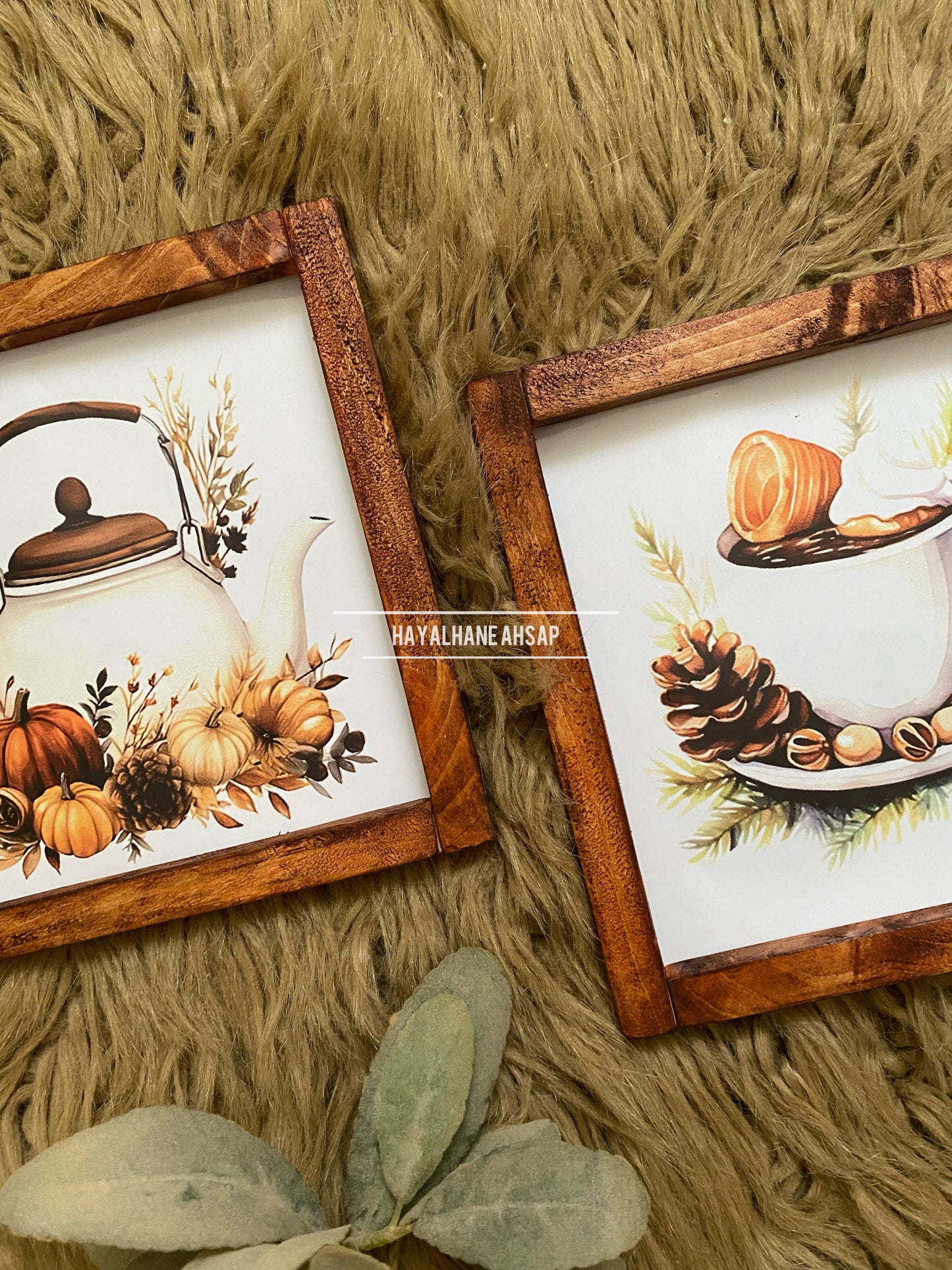 Sonbahar Temalı Tablo Seti / Kahve Köşesi Tablo Seti