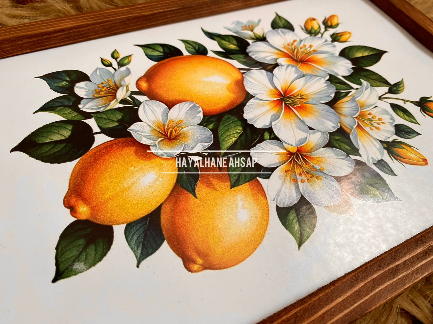 Limon Temalı Ahşap Mutfak Tablo 2’li
