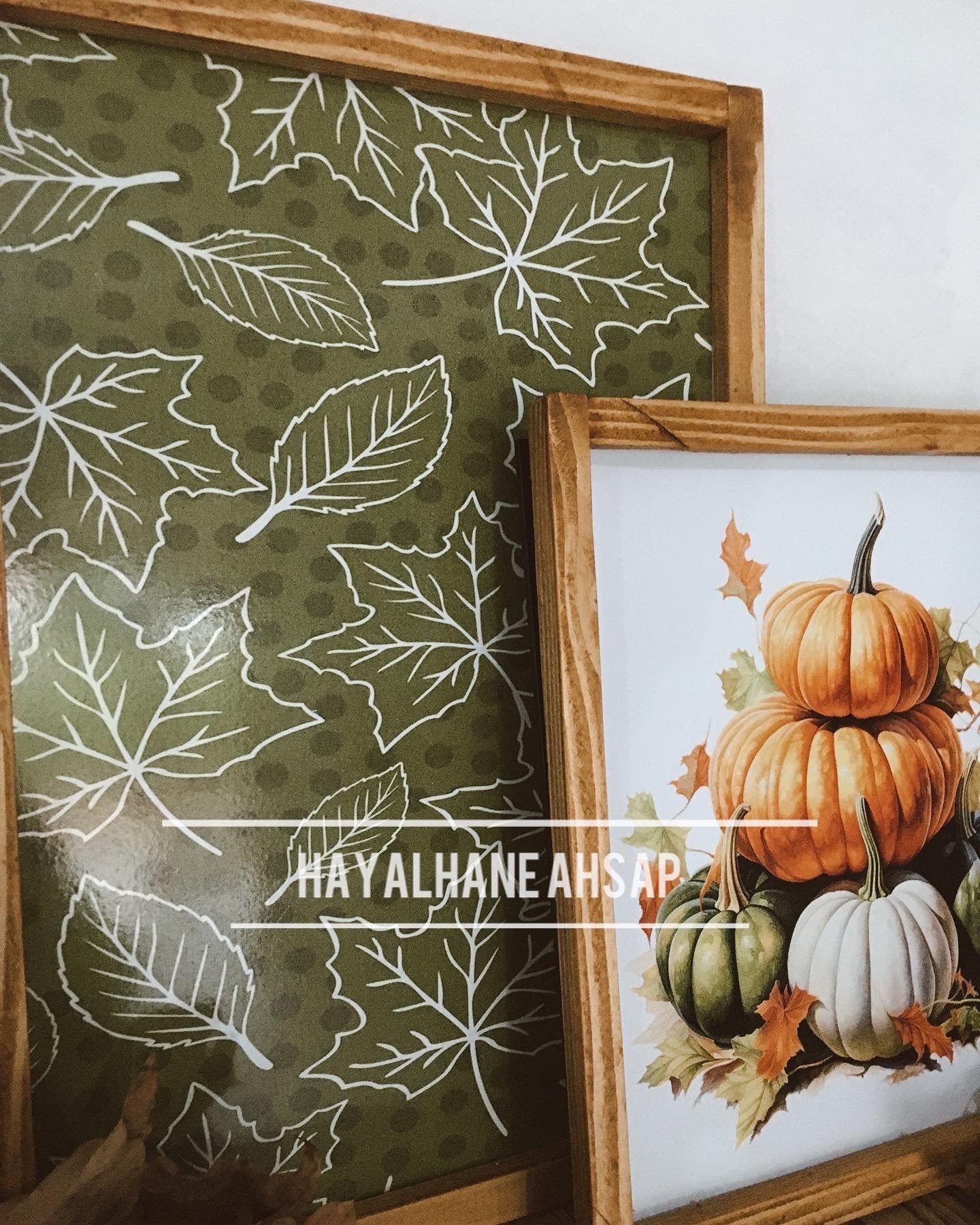 Ahşap Dekoratif Sonbahar Tablo Seti