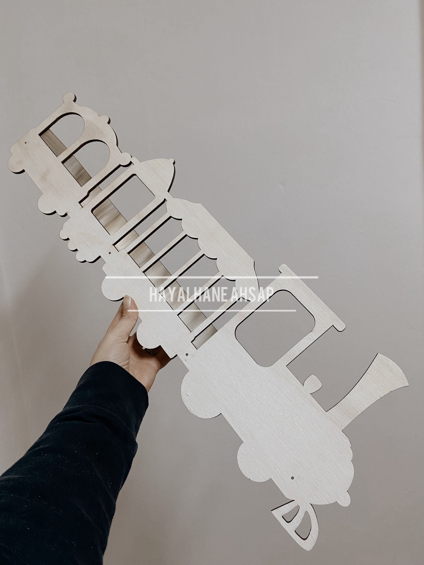 Tren Kitaplık / Ahşap Tren Kitaplık Raf / 1 Adet