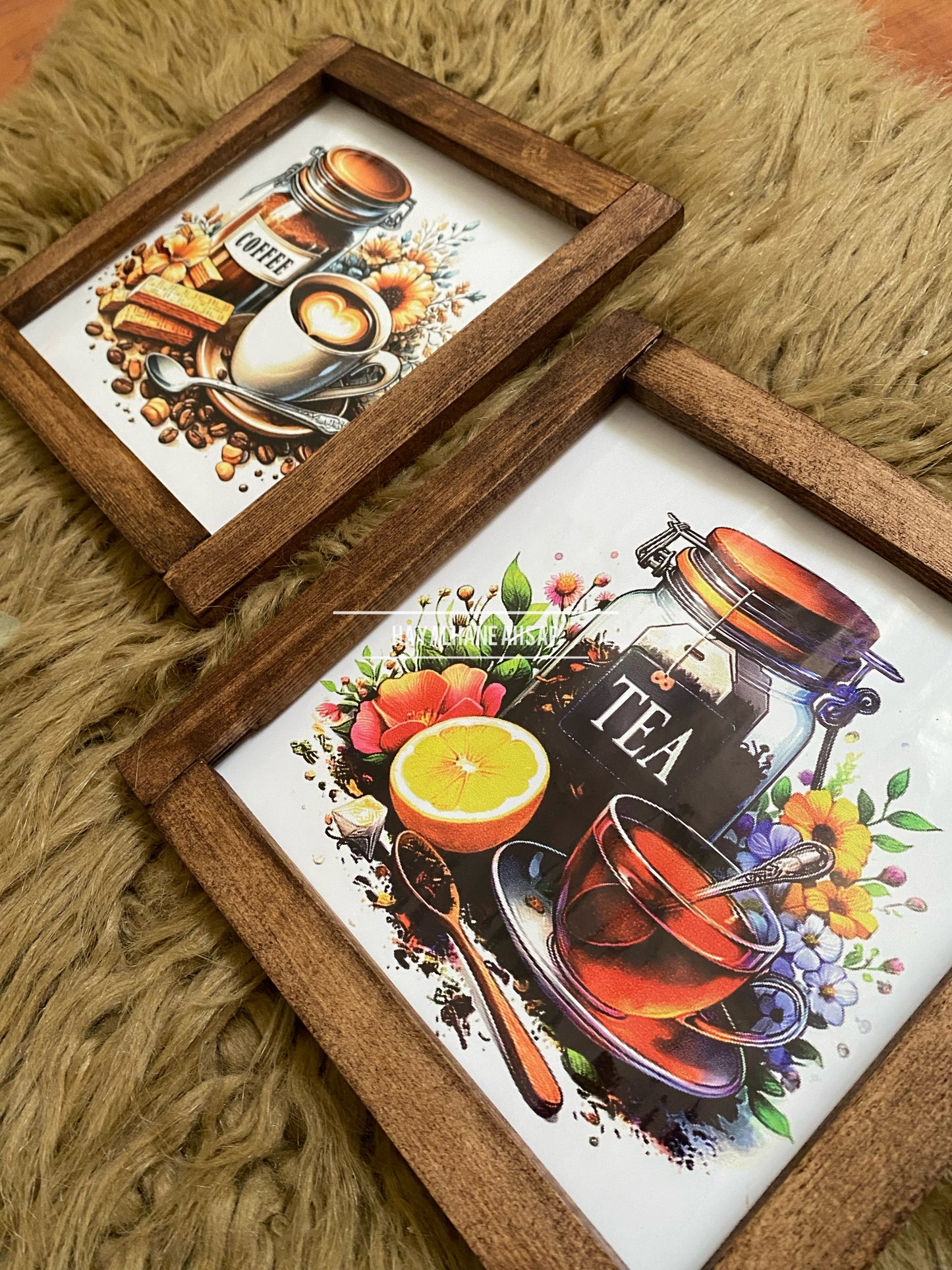 Çay Kahve Temalı Tablo Seti / Kahve Köşesi Tablo Seti