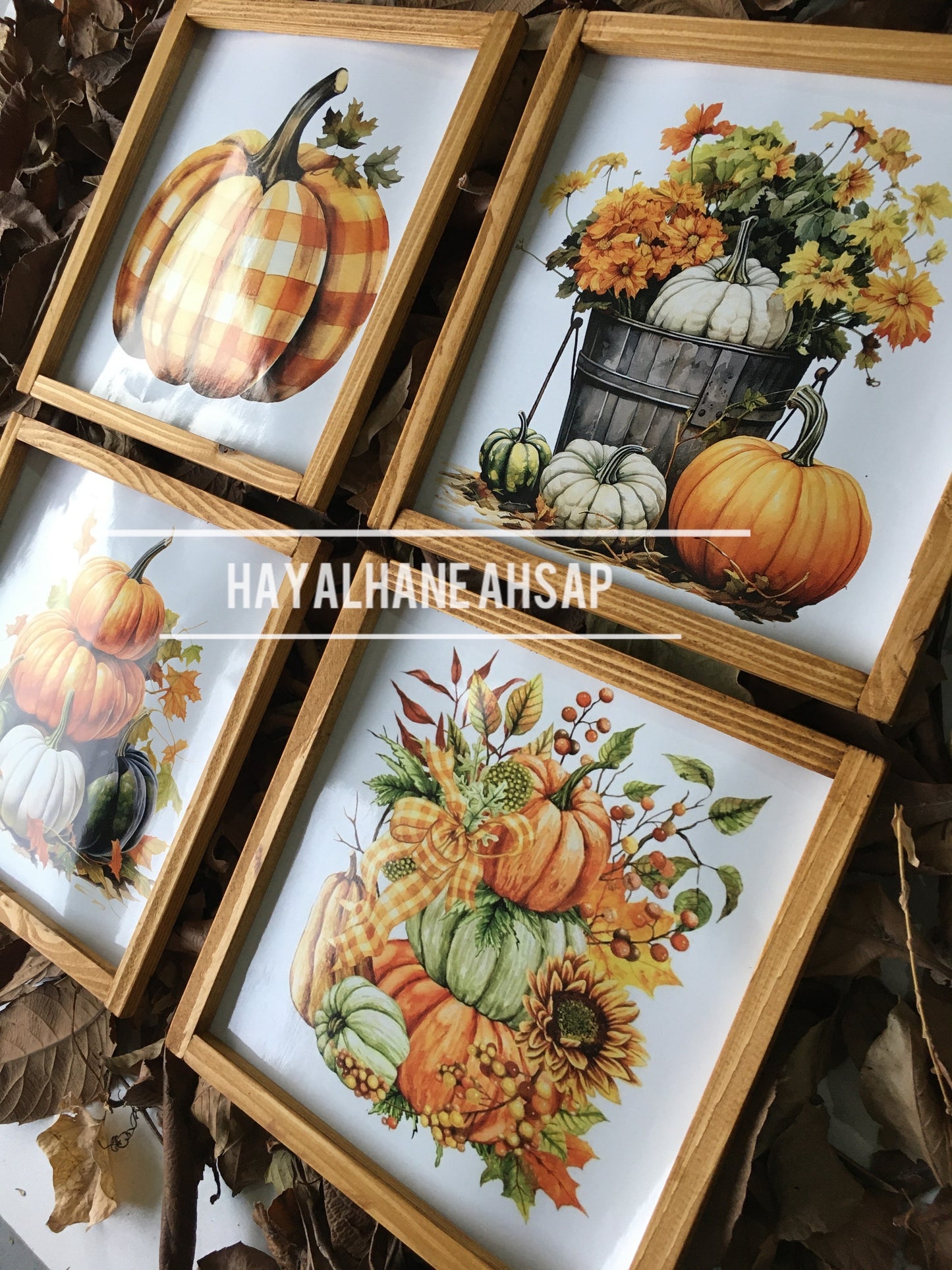 Ahşap Sonbahar Tablo Seti