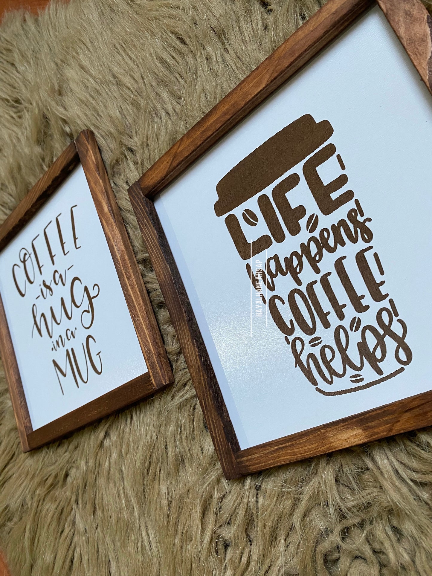 Kahve Köşesi Ahşap Tablo Seti / Kahve Köşesi Mutfak Tablo