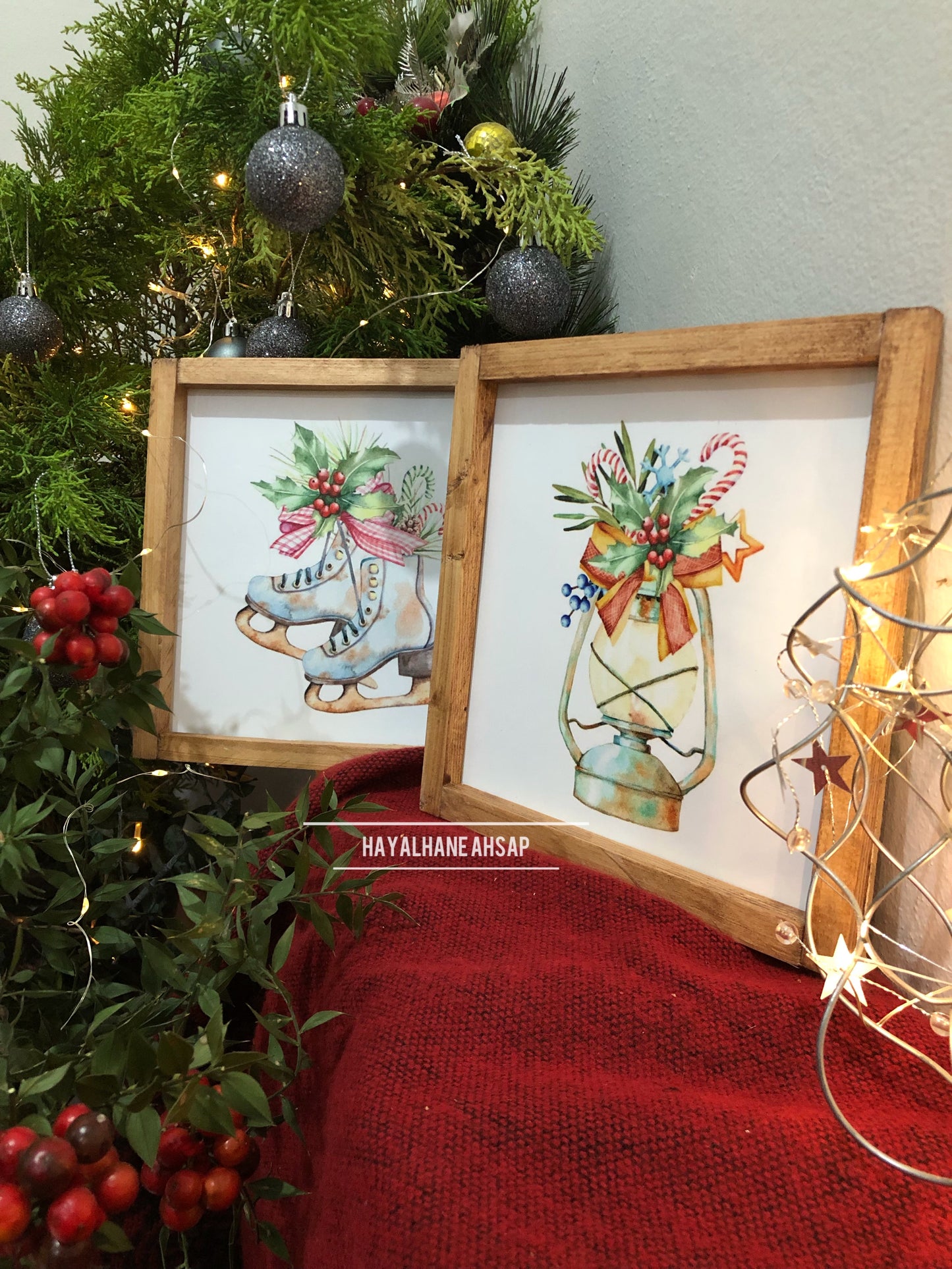 Yeni Yıl Dekoratif Tablo İkili