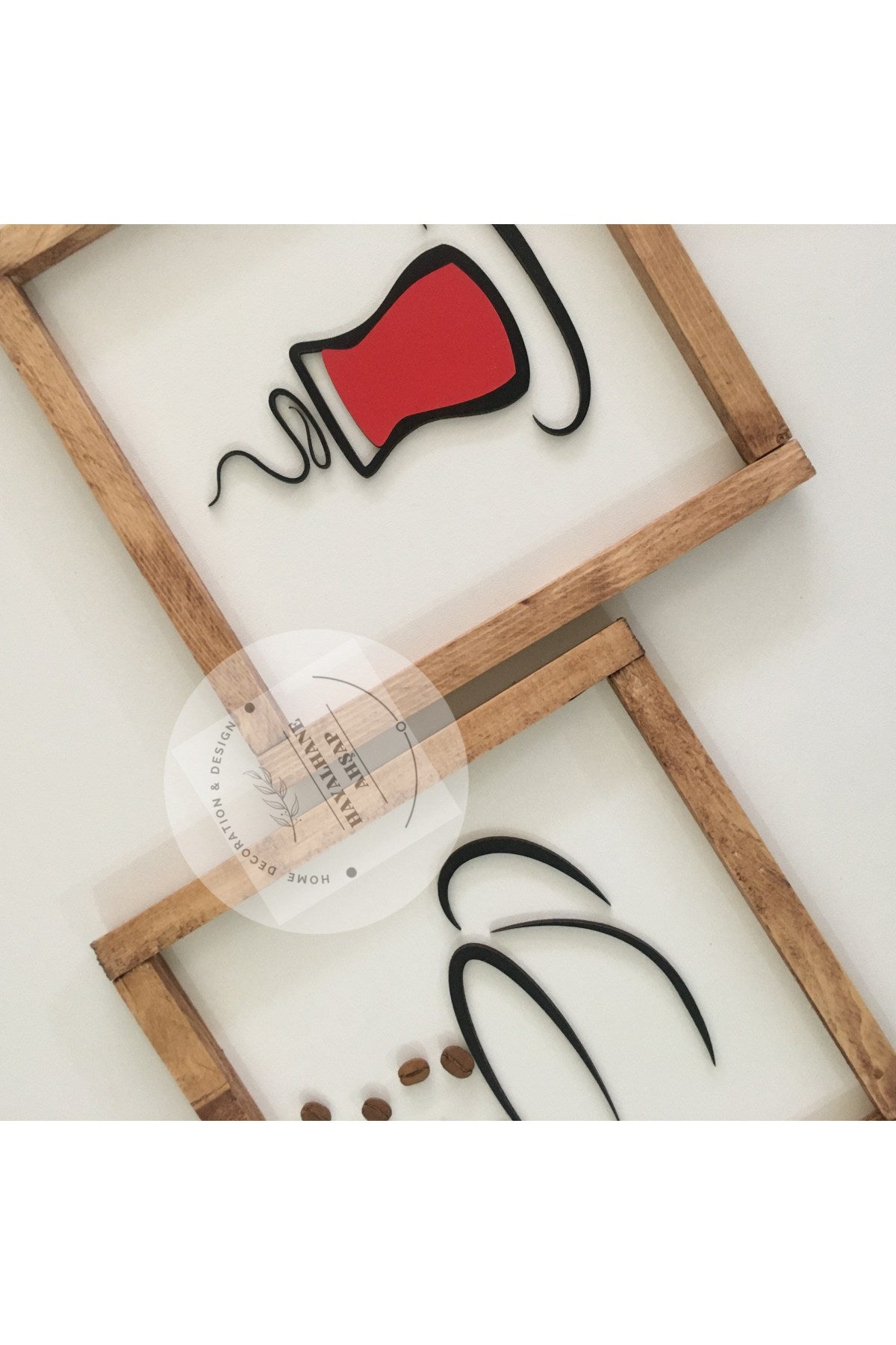 Çay ve Kahve Temalı Kahve Köşesi 3D Ahşap Tablolar