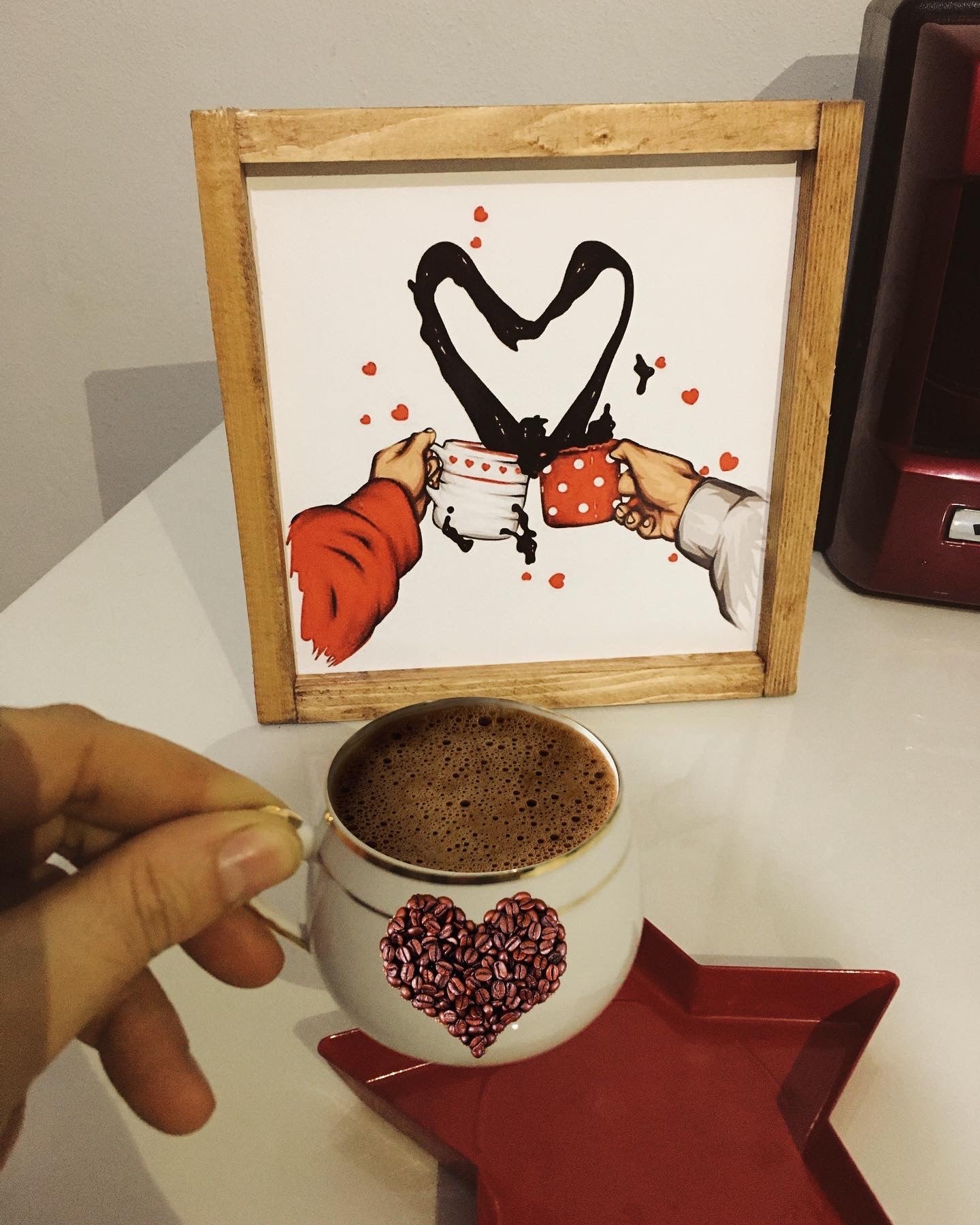 Coffee Love Kırmızı Tablo❤️