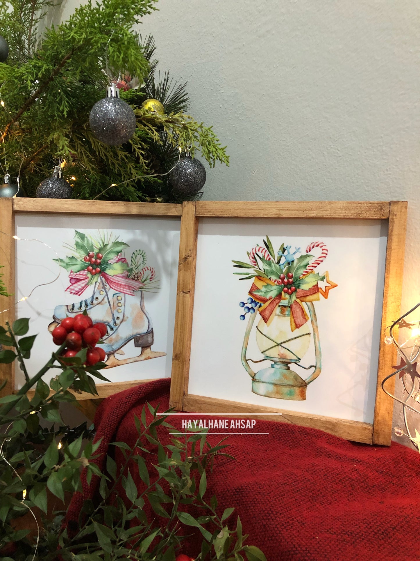 Yeni Yıl Dekoratif Tablo İkili