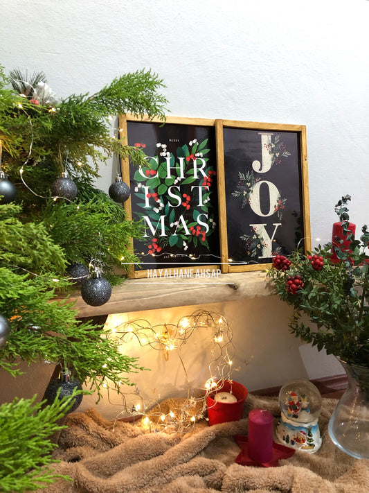 Merry Cristmas & Joy Yılbaşı Tablo