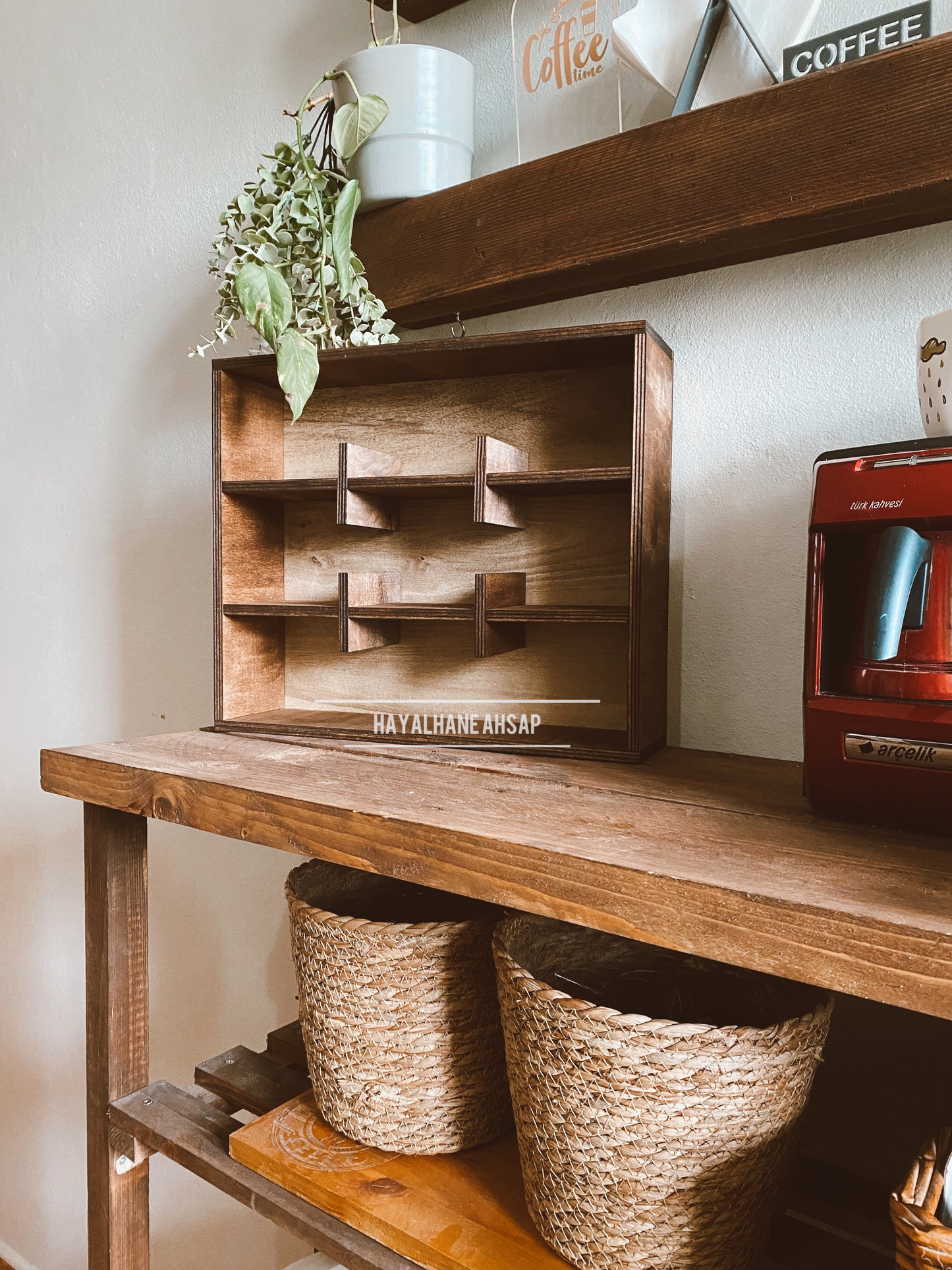 Kupa Rafı / Ahşap Raf