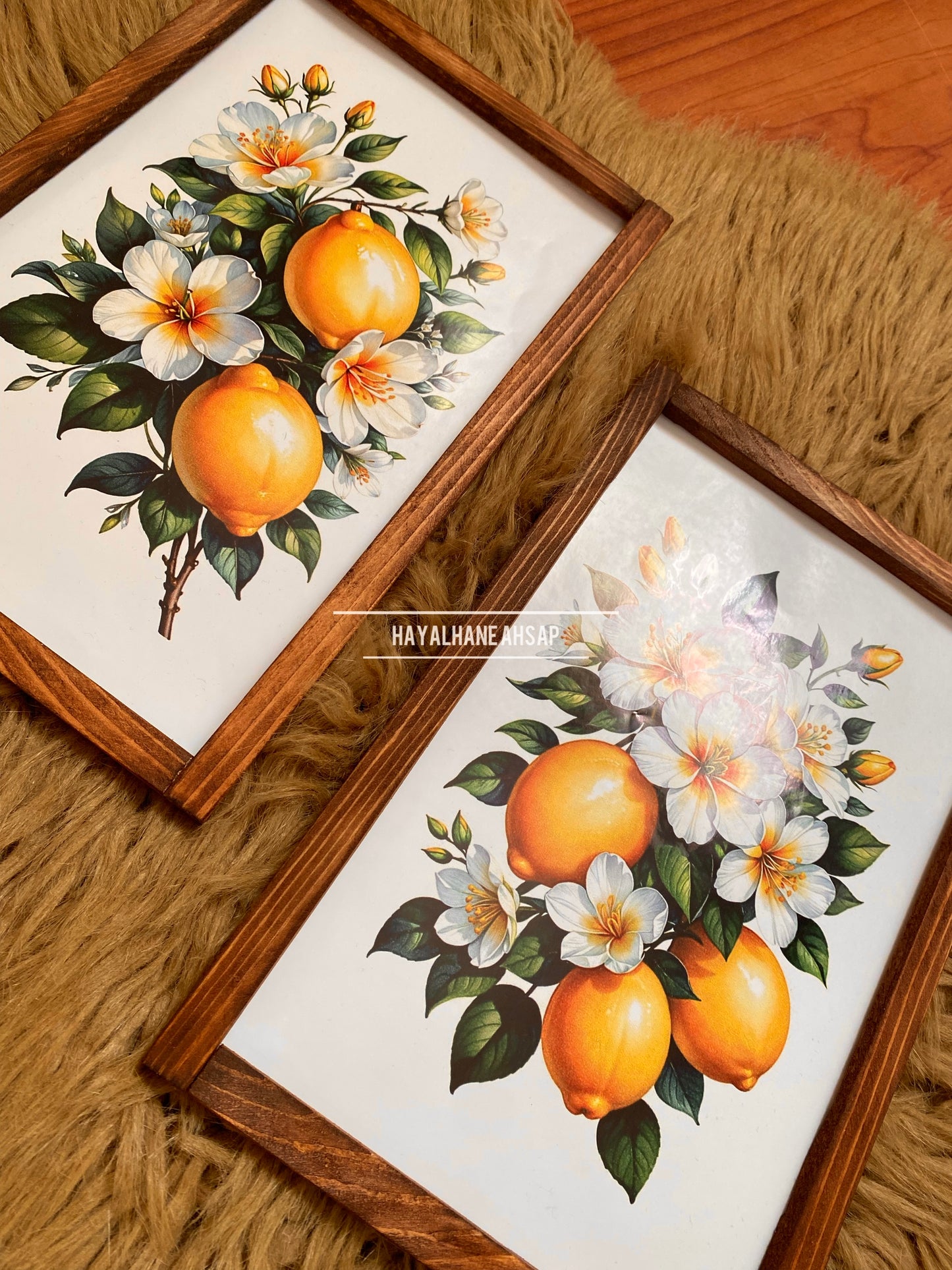 Limon Temalı Ahşap Mutfak Tablo 2’li