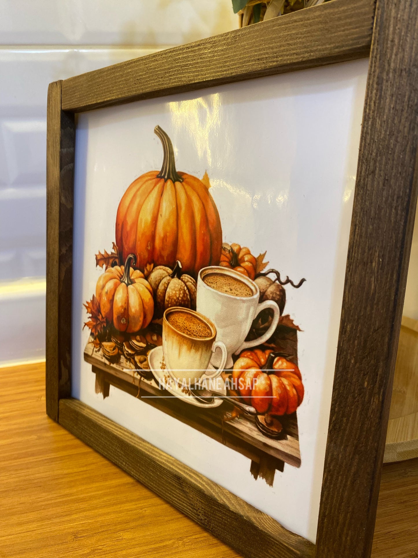 Kahve Köşesi Sonbahar Balkabağı Tablo