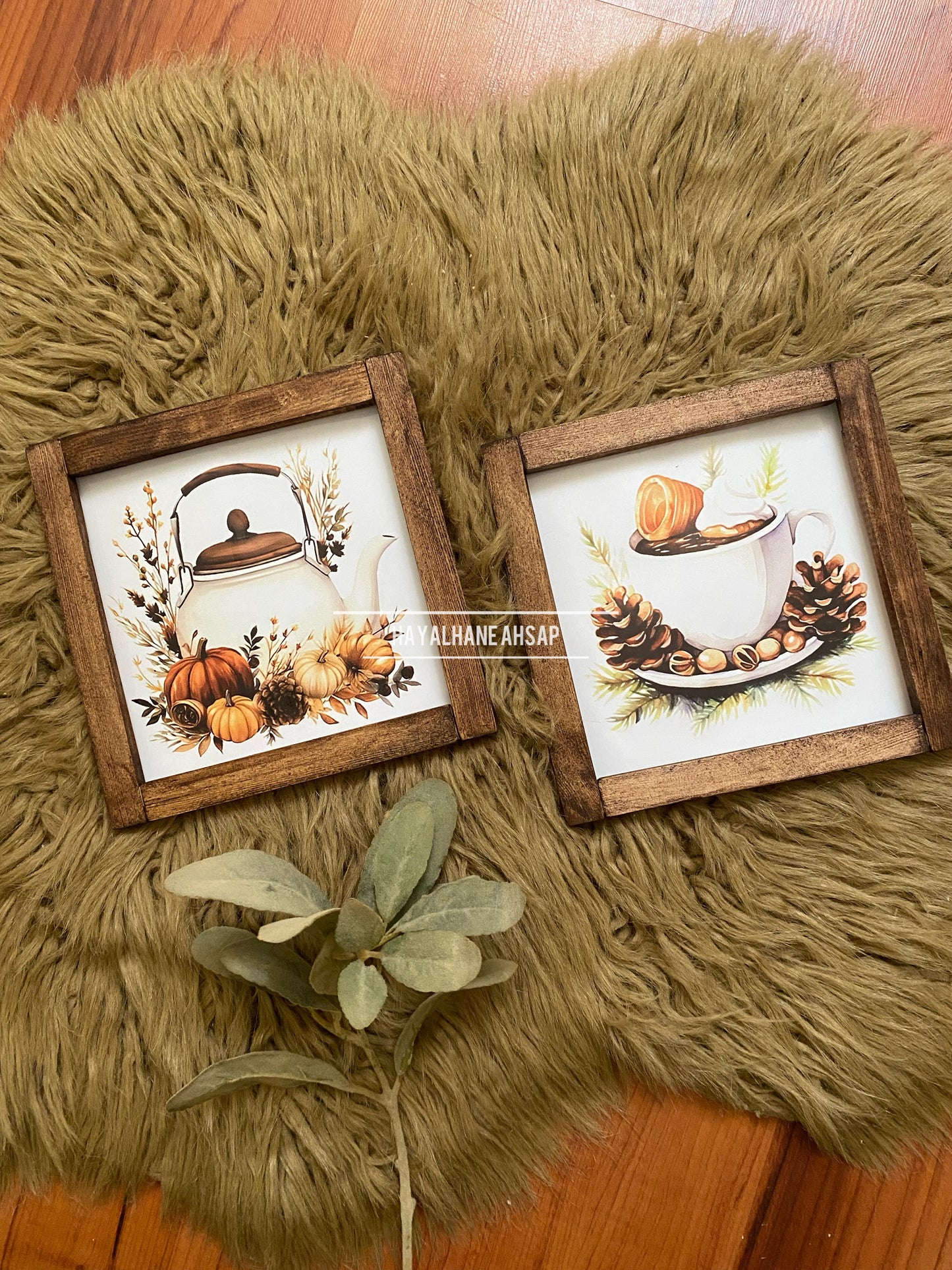 Sonbahar Temalı Tablo Seti / Kahve Köşesi Tablo Seti