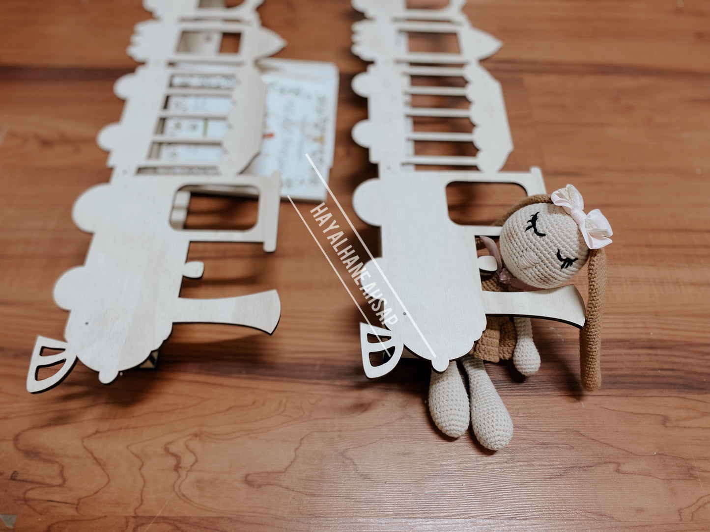 Tren Kitaplık / Ahşap Tren Kitaplık Raf / 1 Adet