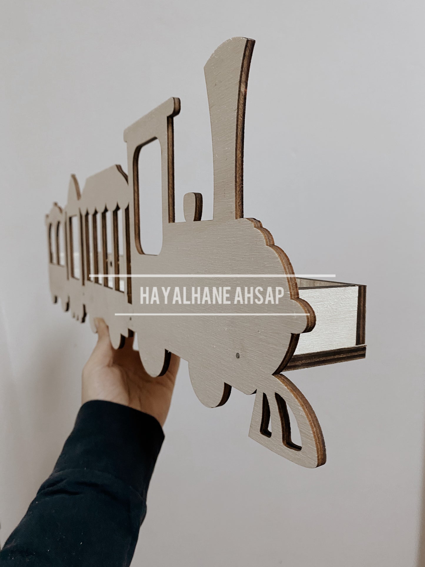 Tren Kitaplık / Ahşap Tren Kitaplık Raf / 1 Adet