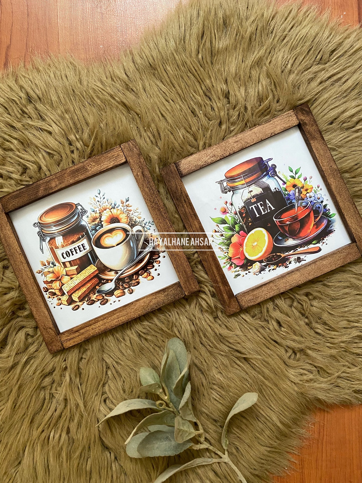 Çay Kahve Temalı Tablo Seti / Kahve Köşesi Tablo Seti