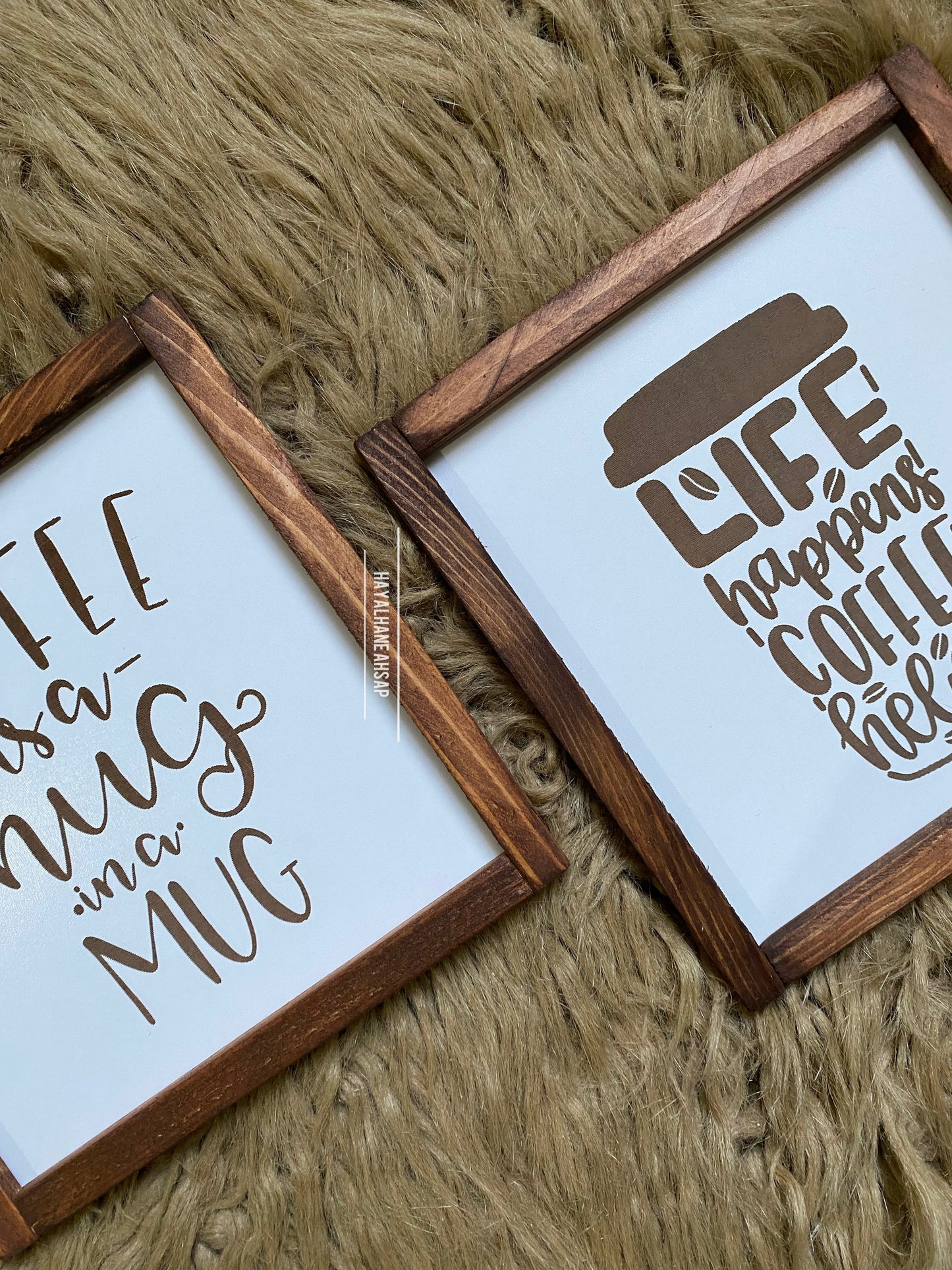 Kahve Köşesi Ahşap Tablo Seti / Kahve Köşesi Mutfak Tablo