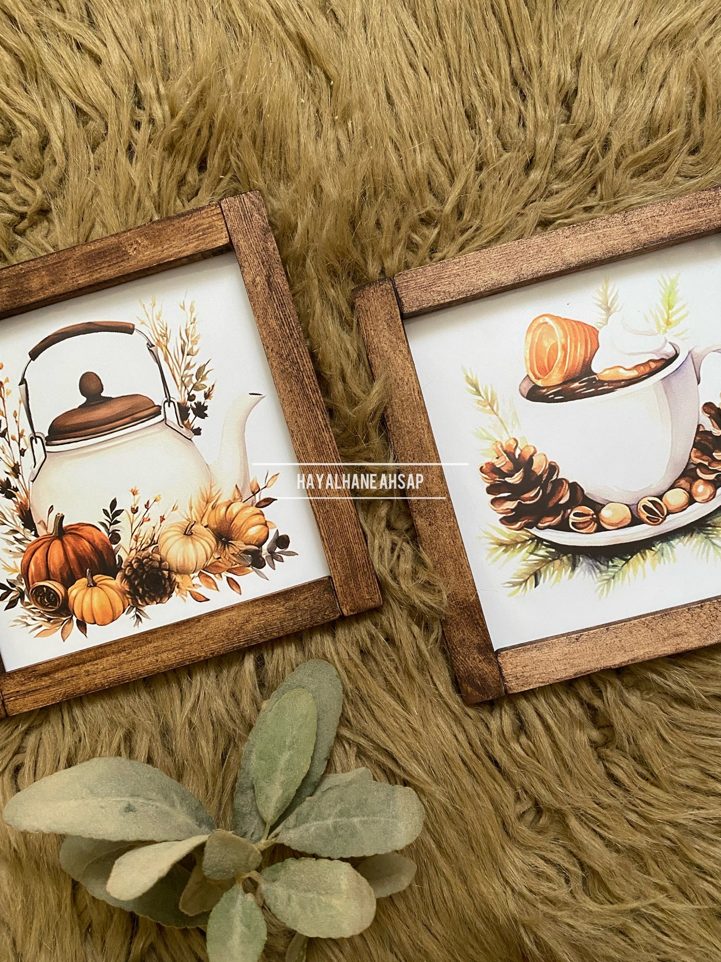 Sonbahar Temalı Tablo Seti / Kahve Köşesi Tablo Seti