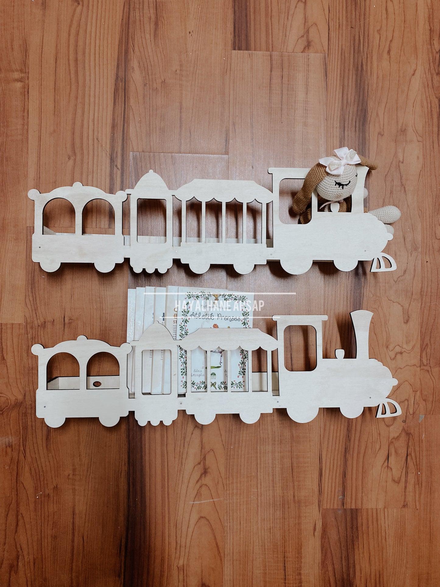 Tren Kitaplık / Ahşap Tren Kitaplık Raf / 1 Adet