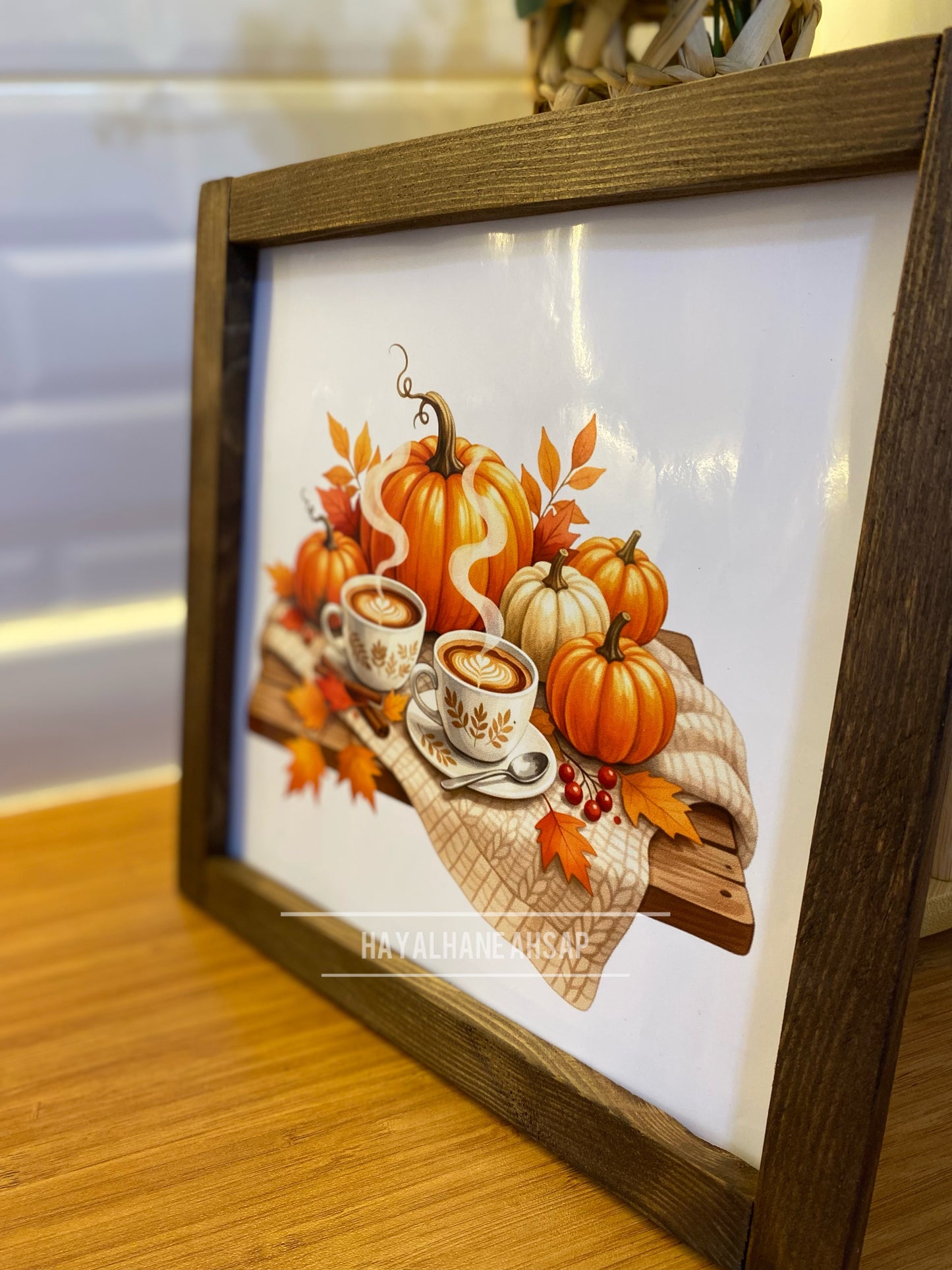Kahve Köşesi Sonbahar Balkabağı Tablo